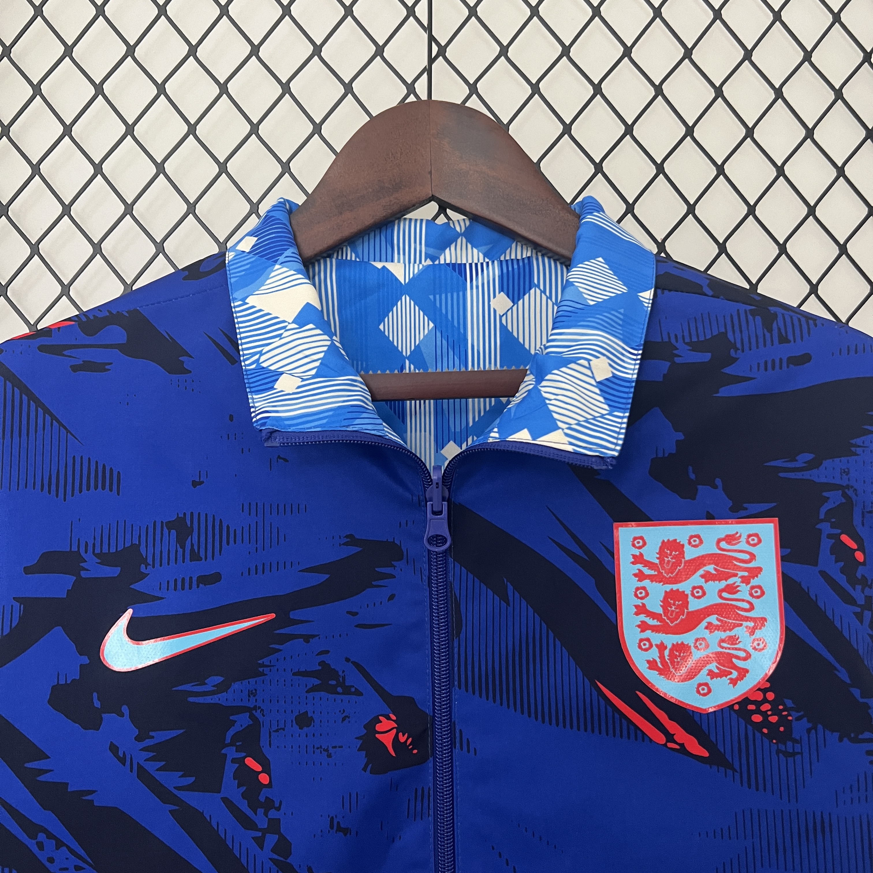 England 2024 Double Sided Reversible Windbreaker - Blue - UnitedFutballJersey