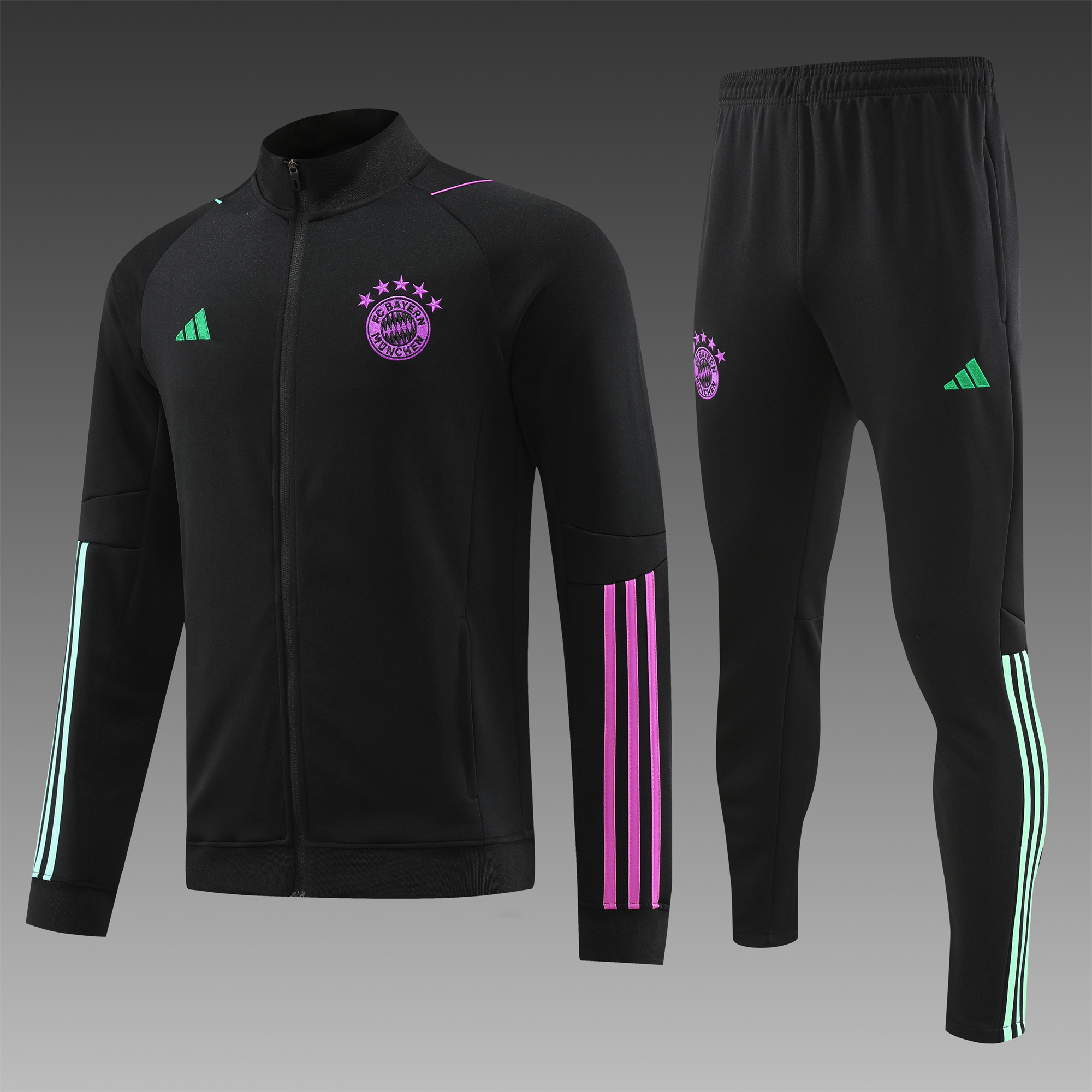 Bayern Munich 23-24 Jacket Training Tracksuit Black - UnitedFutballJersey