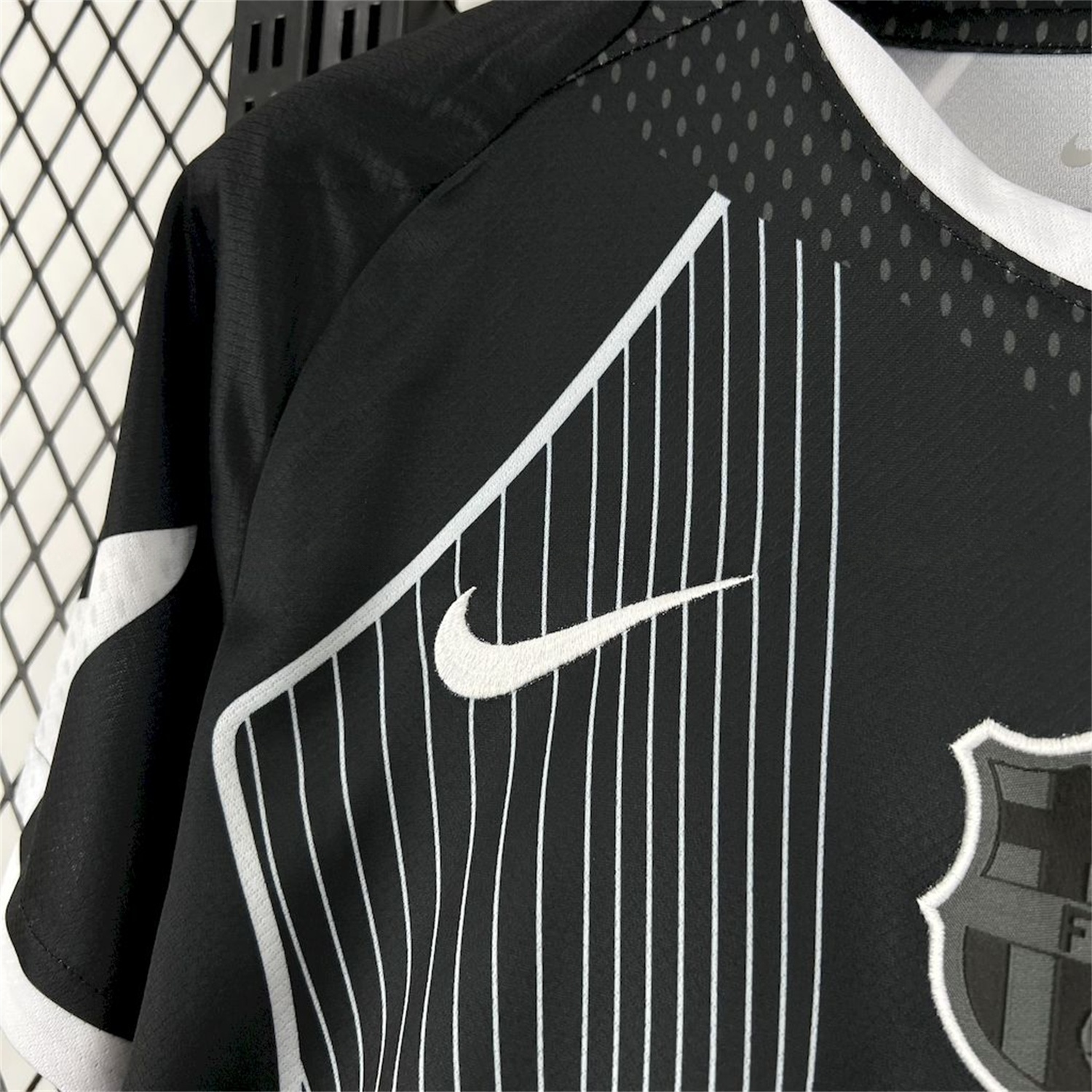 B.A.R.S.A 25-26 T90 White Lines Black Jersey - Fans Version - UnitedFutballJersey