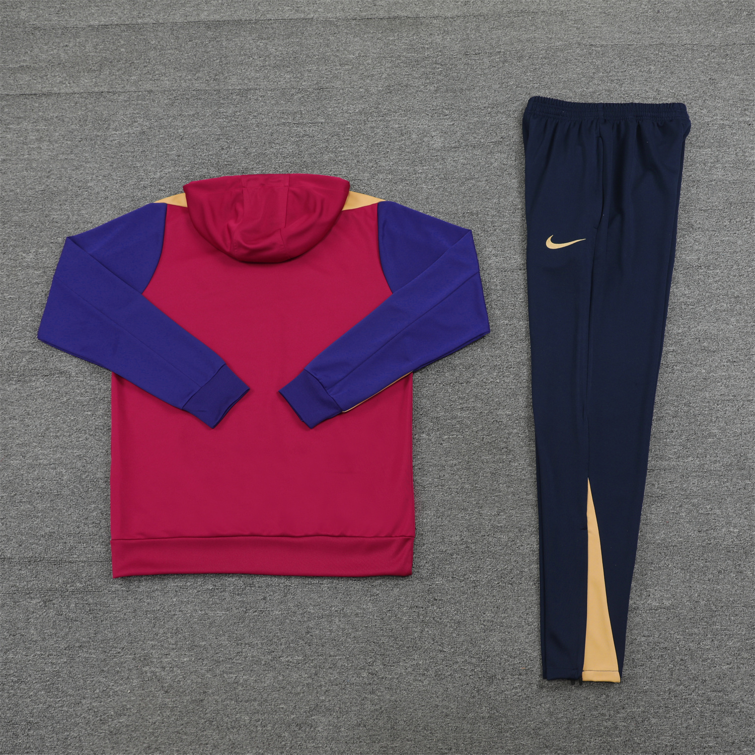 B.A.R.S.A 24-25 Training Hoodie Set - Red Hoodie and Deep Blue Pants - UnitedFutballJersey