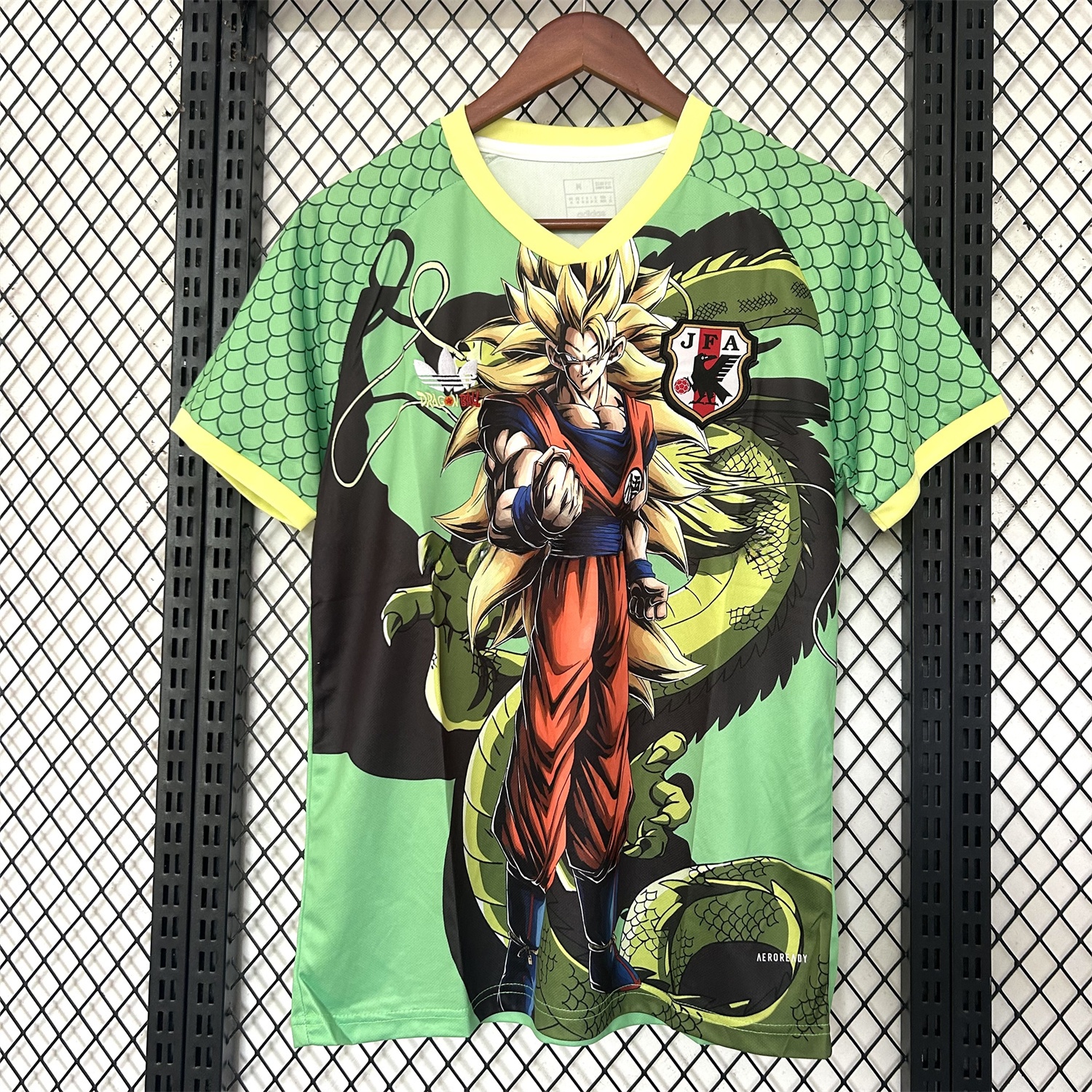Japan 25-26 Dragon Ball Golden Hair Goku Green Special Jersey - Fans Version - UnitedFutballJersey