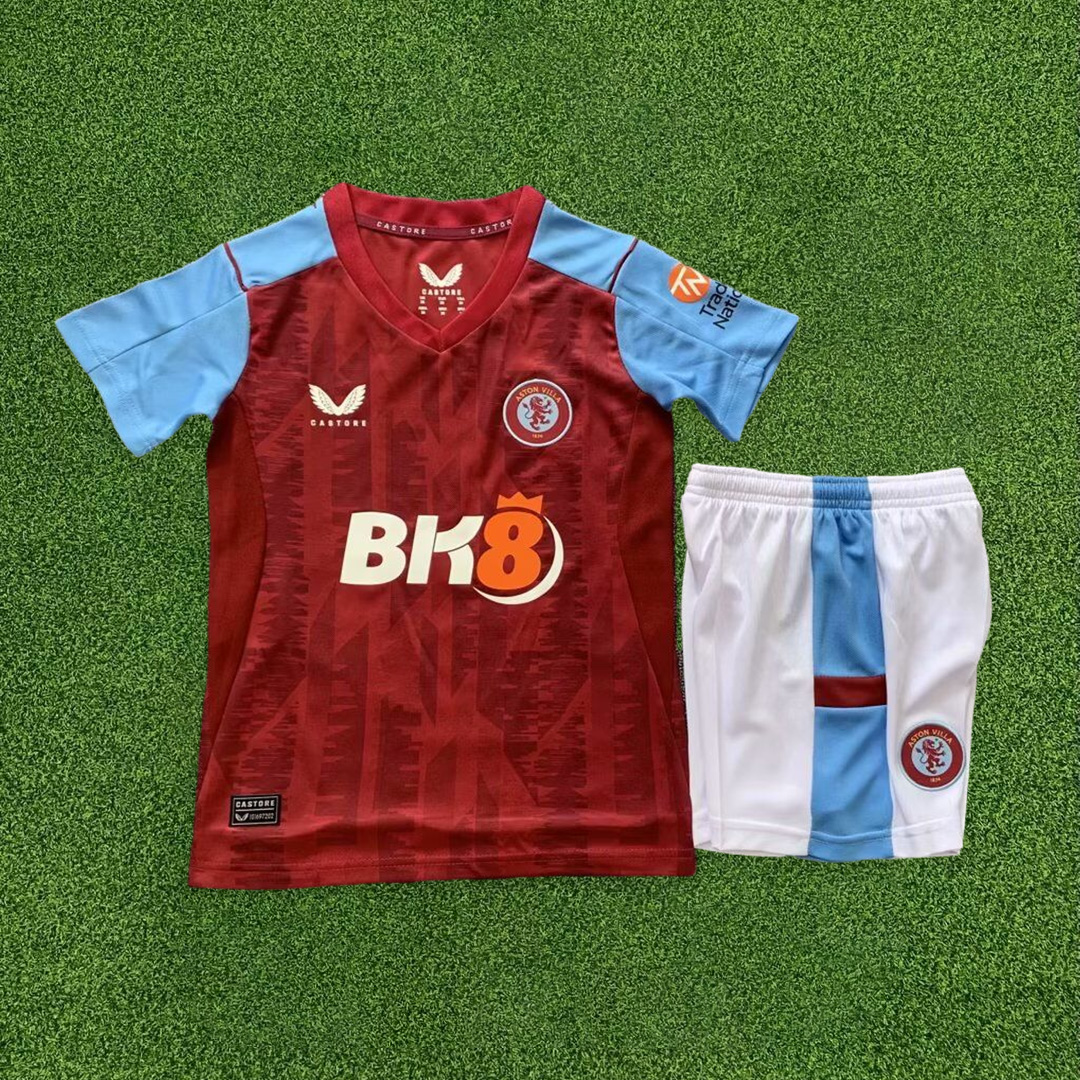Aston Villa 23-24 Home Kids Kit - UnitedFutballJersey