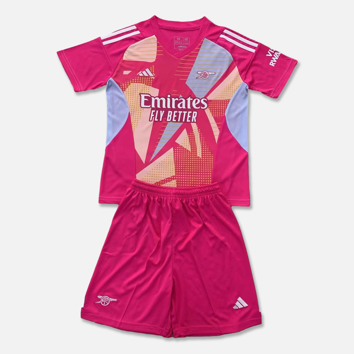 Arsenal 24-25 Pink Goalkeeper Kids Kit - UnitedFutballJersey