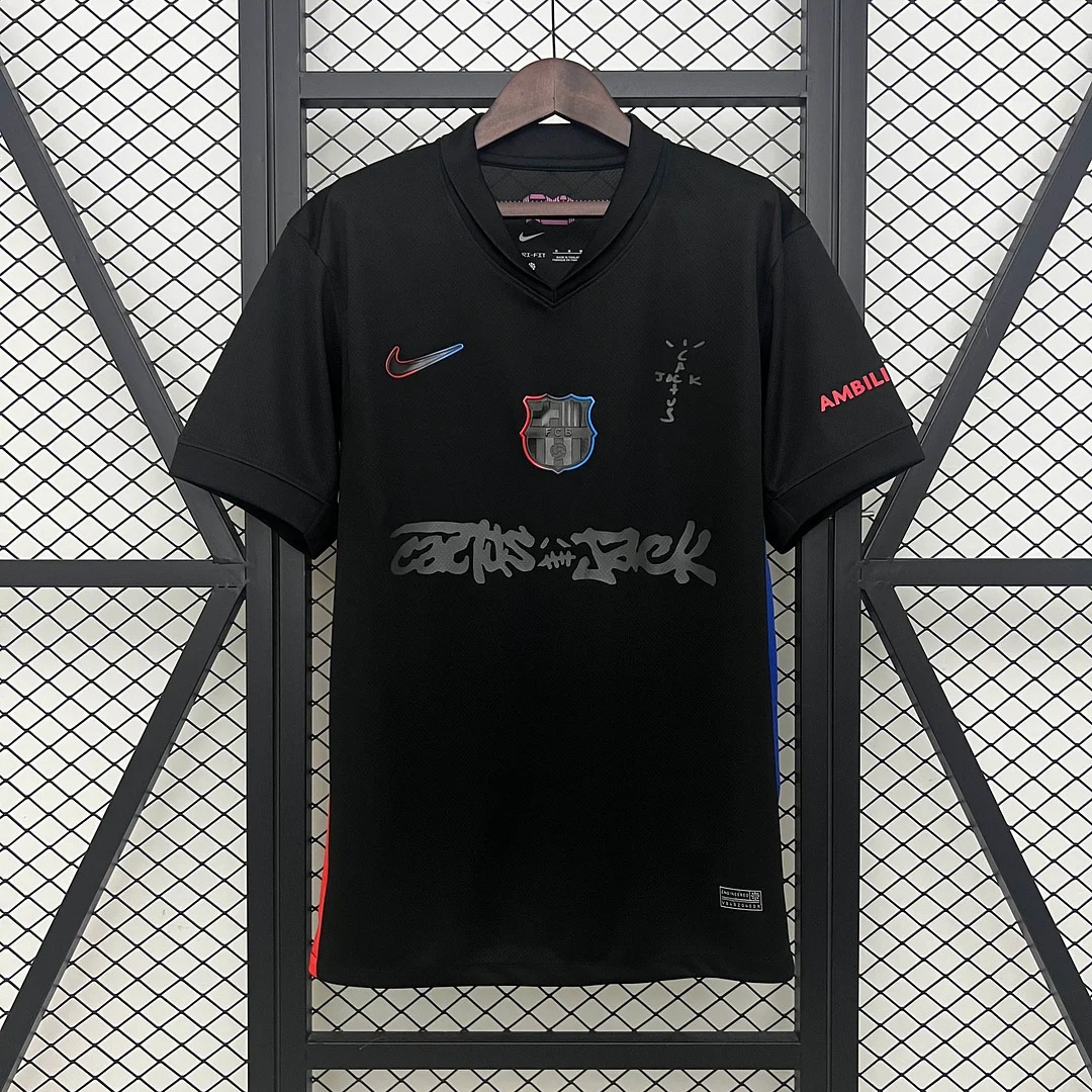 B.A.R.S.A x Travis Scott 24-25 Away Pure Black Jersey - Fans Version - UnitedFutballJersey