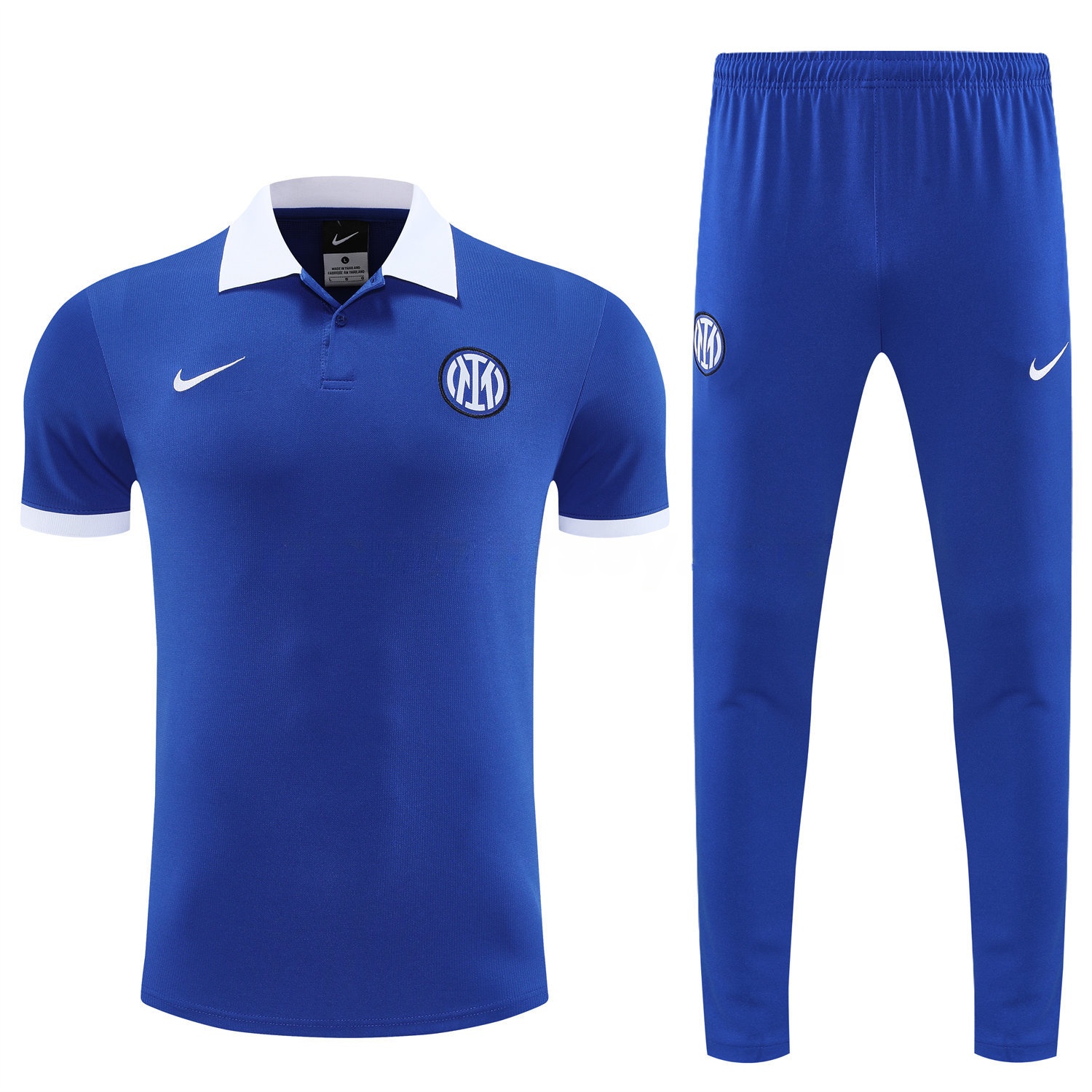 Inter Milan 25-26 POLO Short-Sleeve Training Set - Blue Top and Pants - UnitedFutballJersey