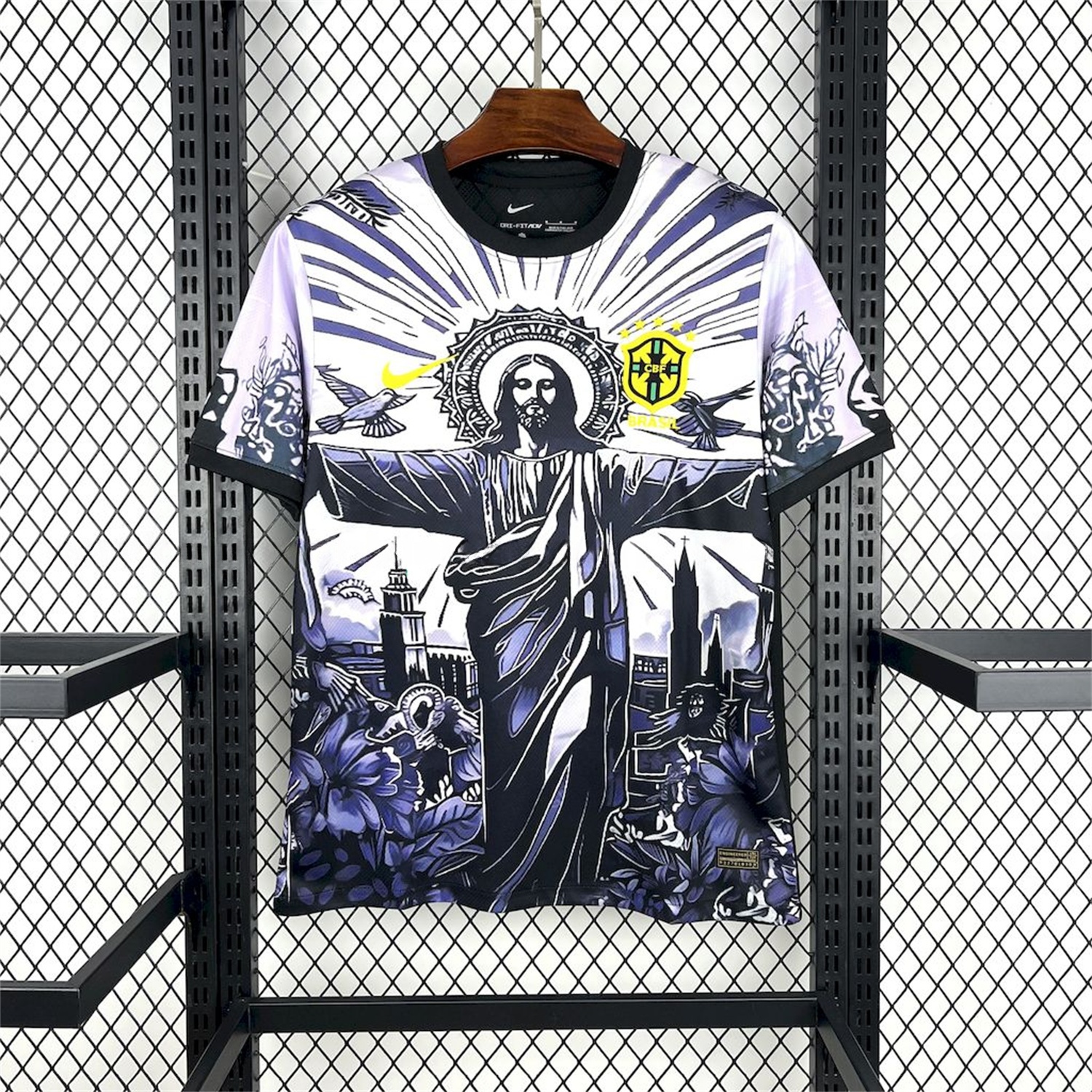 Brazil 25-26 Dark Purple Jesus Statue Special Jersey - Fans Version - UnitedFutballJersey