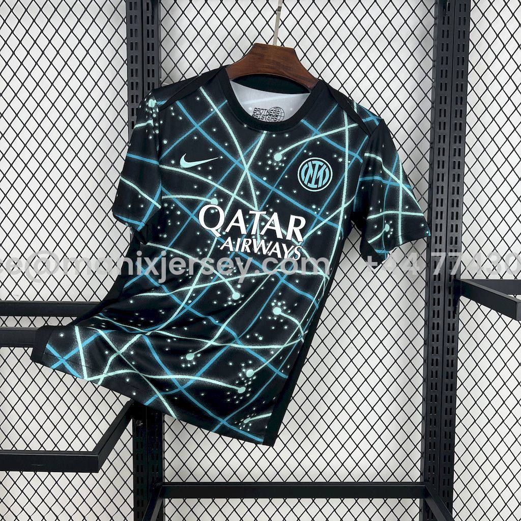 Inter Milan 25-26 Black Blue Pre-Match Training Jersey - Fans Version - UnitedFutballJersey