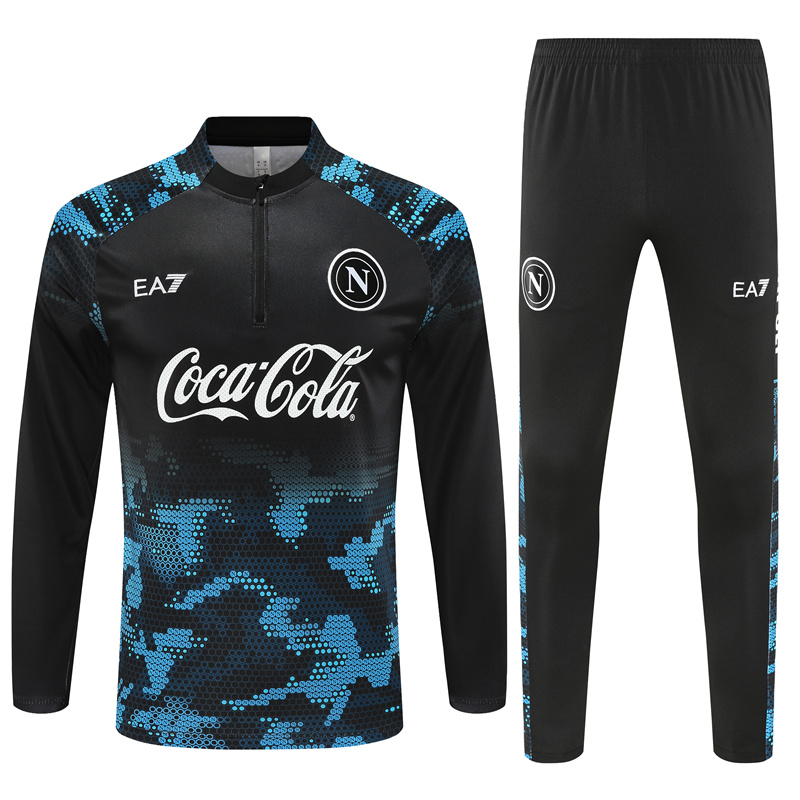 Napoli 24-25 Long Sleeve Training Set - Black Blue - UnitedFutballJersey