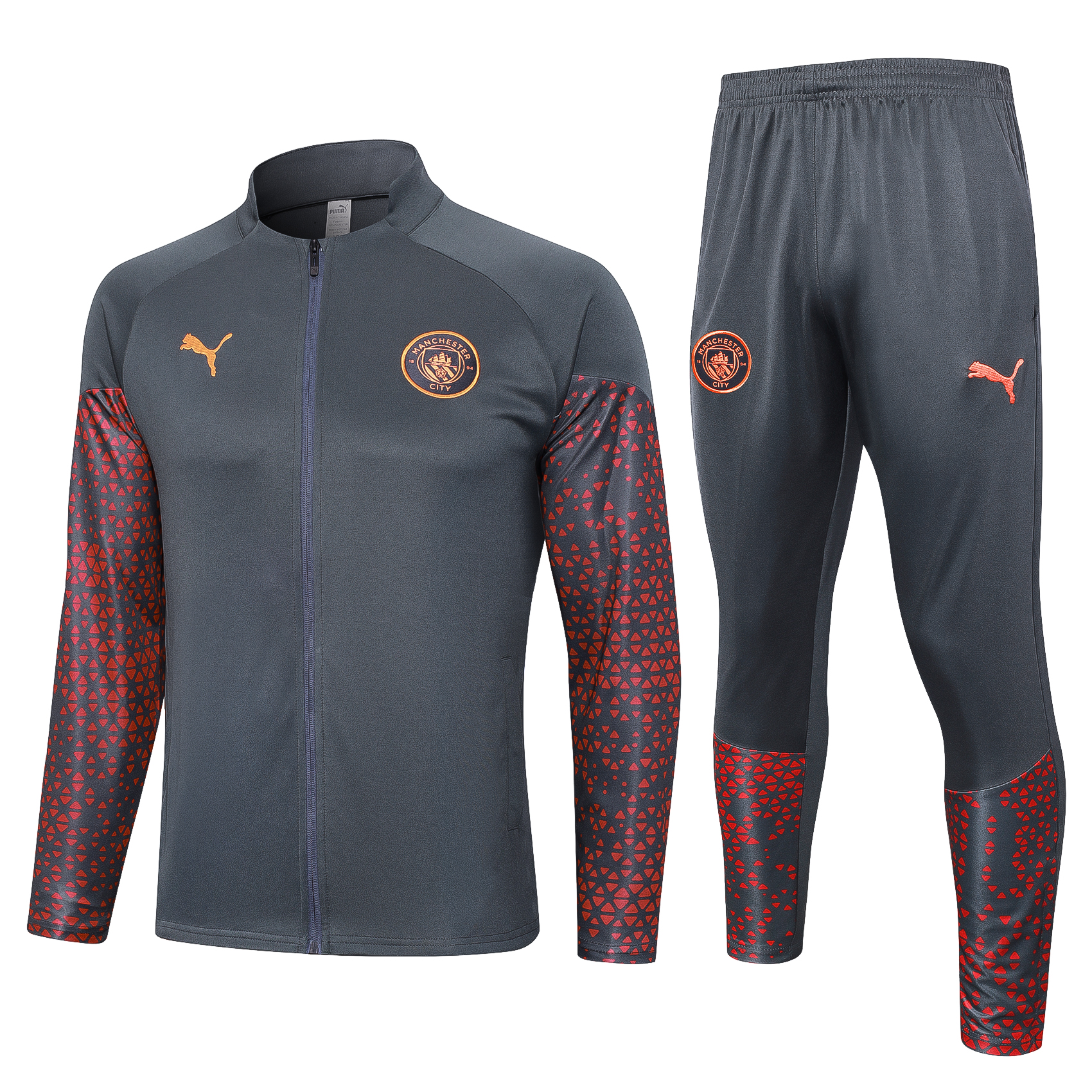 Manchester City 23-24 Jacket Training Tracksuit -Dark Grey - UnitedFutballJersey