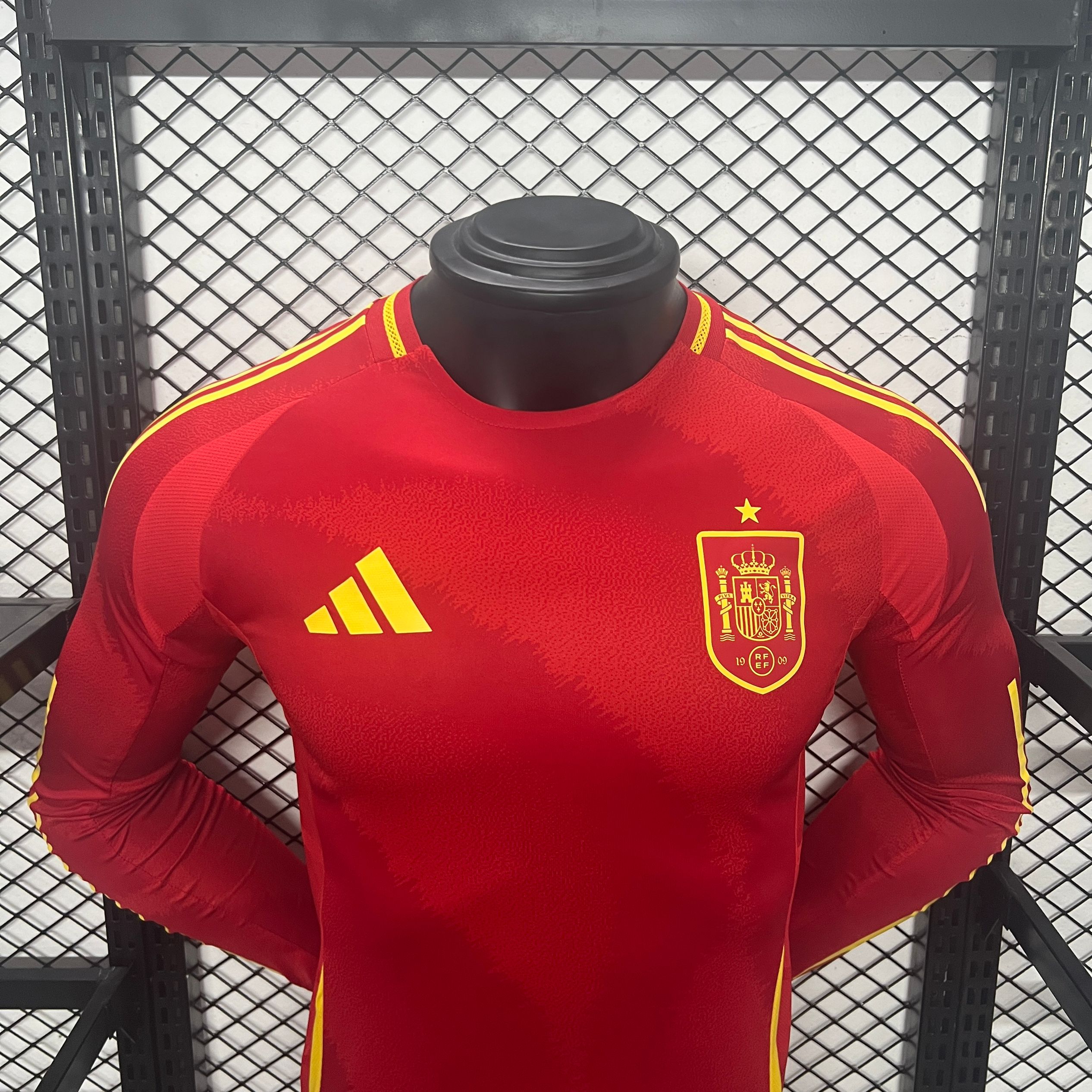Spain 2024 Home Stadium Long Sleeve Jersey - Player Version - UnitedFutballJersey
