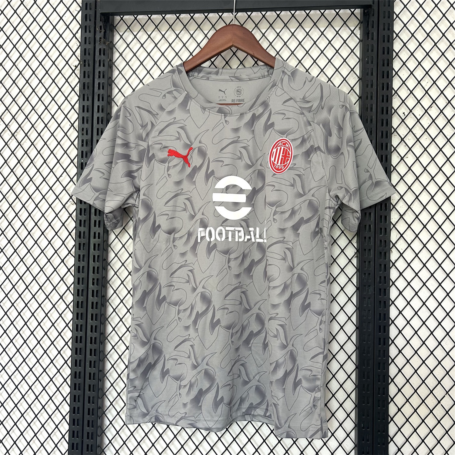 AC Milan 25-26 Grey Pre-Match Training Jersey - Fans Version - UnitedFutballJersey