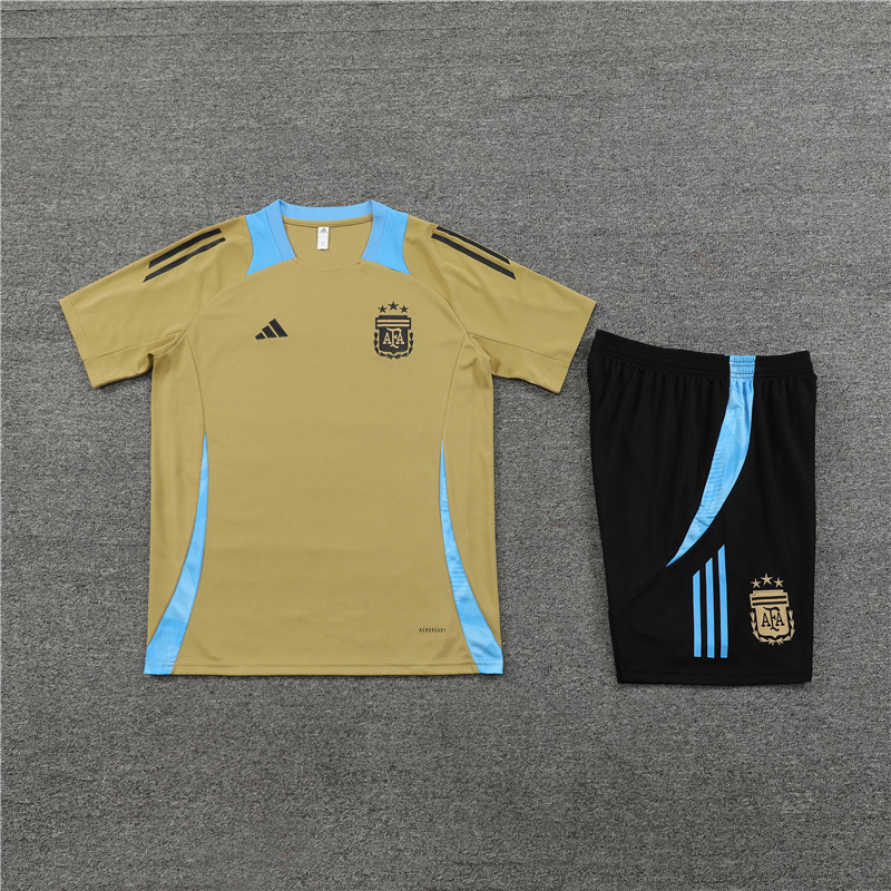 Argentina 2024 Short-Sleeve Training Set - Gold - UnitedFutballJersey