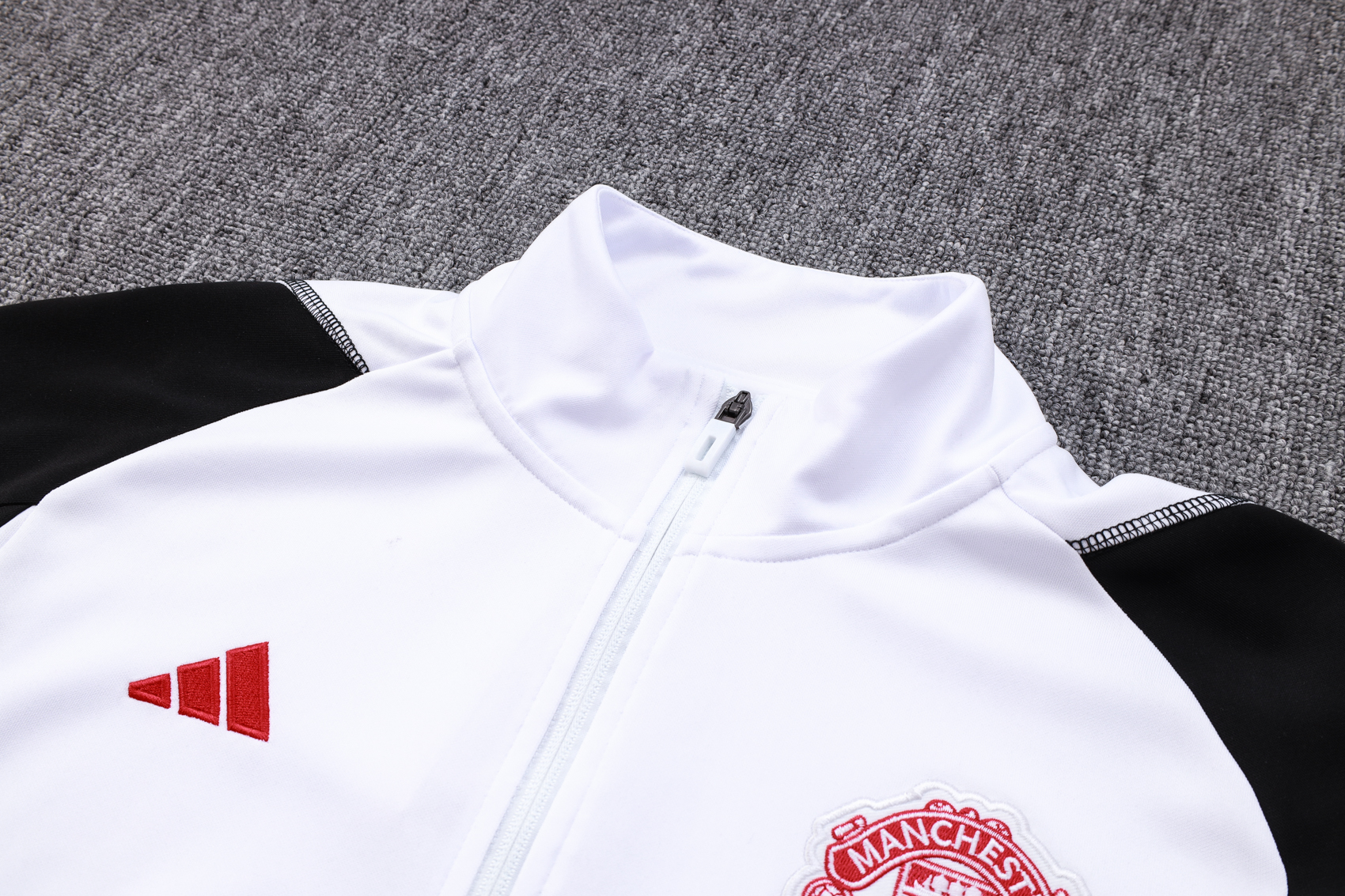 Manchester United 23-24 Jacket Training Tracksuit -White - UnitedFutballJersey