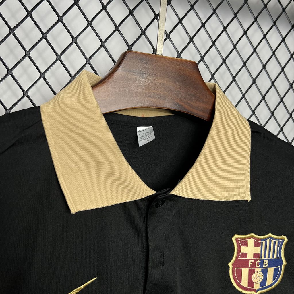 Barcelona 24-25 Black Gold Polo Shirt - Fans Version - UnitedFutballJersey