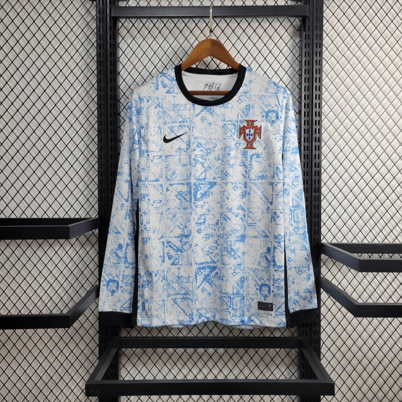 Portugal 2024 Away Stadium Long Sleeve Jersey - Fans Version - UnitedFutballJersey
