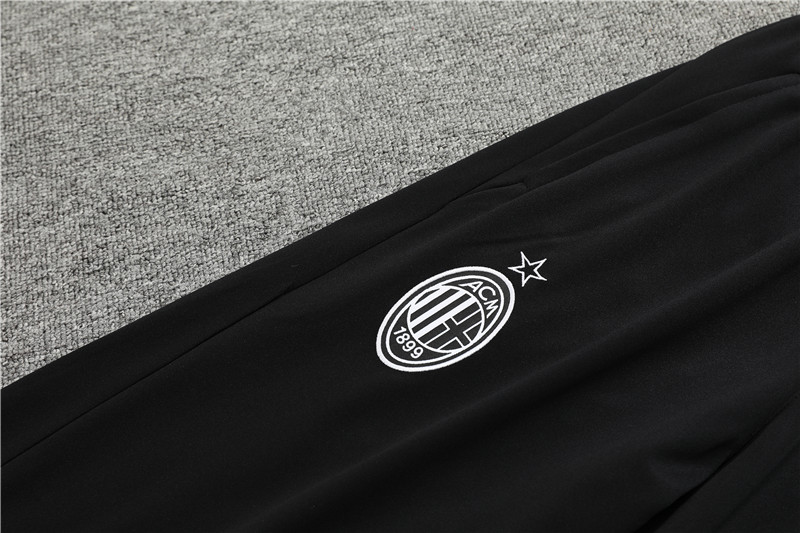 AC Milan 23-24 Kids Long Sleeve Training Set Black - UnitedFutballJersey