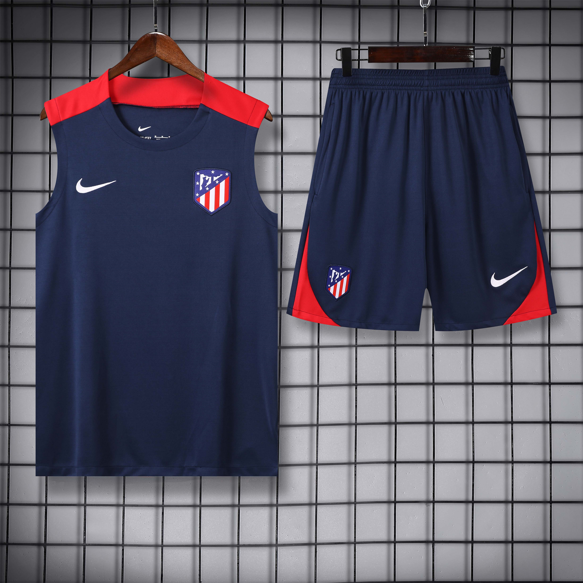 Atletico Madrid 24-25 Vest Training Set - Deep Blue - UnitedFutballJersey