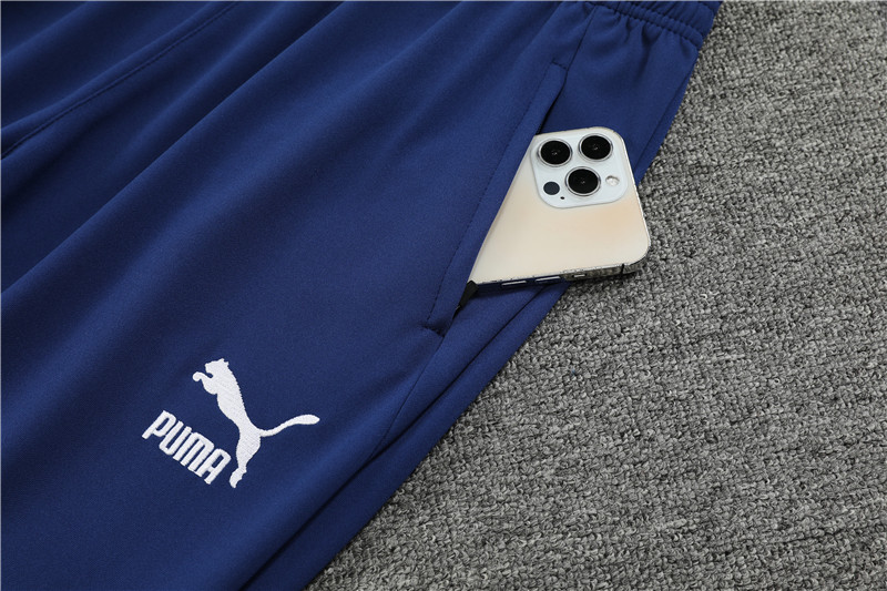 Marseille 23-24 Kids Long Sleeve Training Set Blue and White - UnitedFutballJersey
