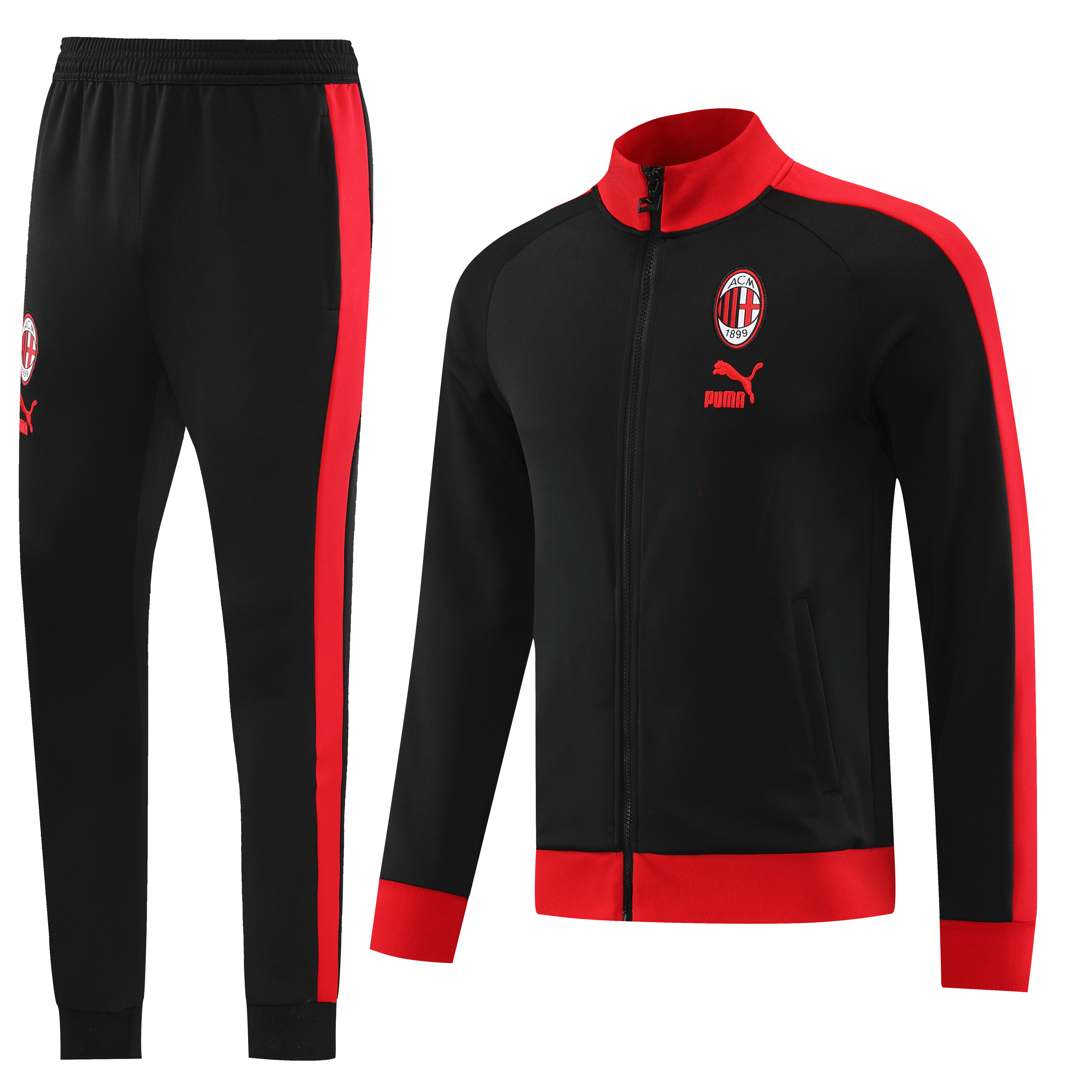 23-24 AC Milan Black Jacket Suit - UnitedFutballJersey