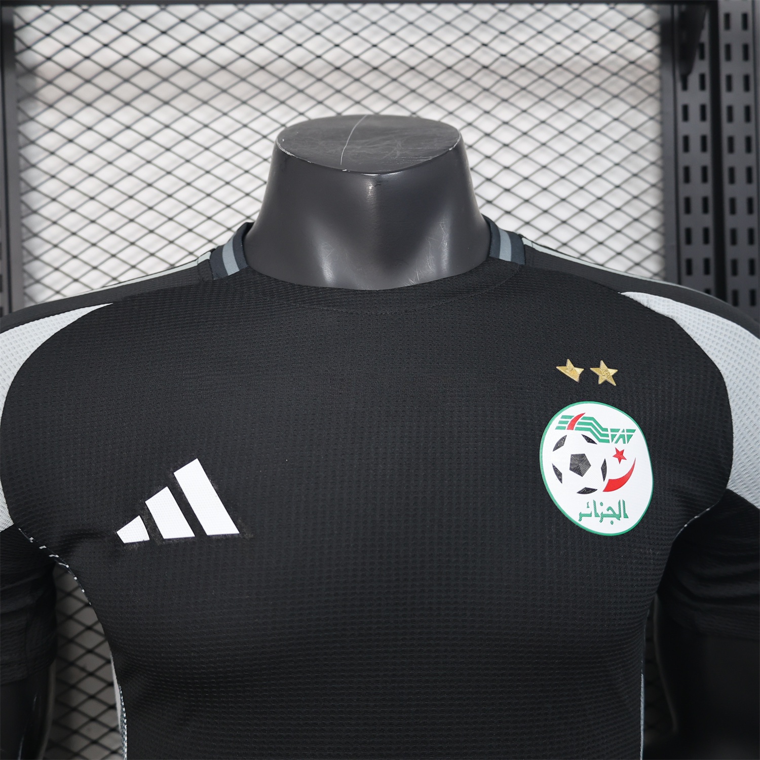 Algeria 25-26 Pure Black Jersey with Grey Block - Player Version - UnitedFutballJersey