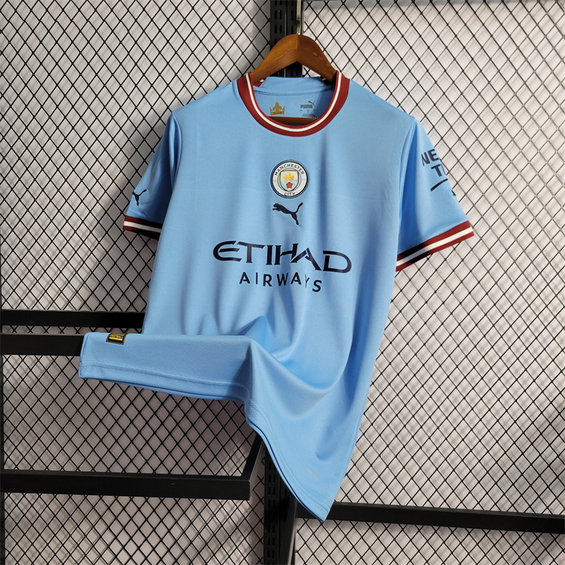 Manchester City 22/23 Home Jersey - Fans Version & Final Haaland - UnitedFutballJersey
