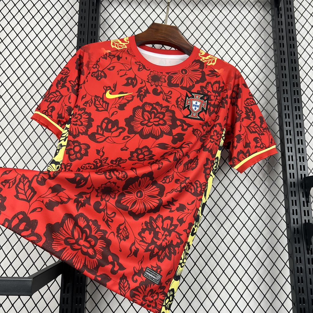 Portugal 2024-25 Red Flower Special Edition Jersey - Fans Version - UnitedFutballJersey
