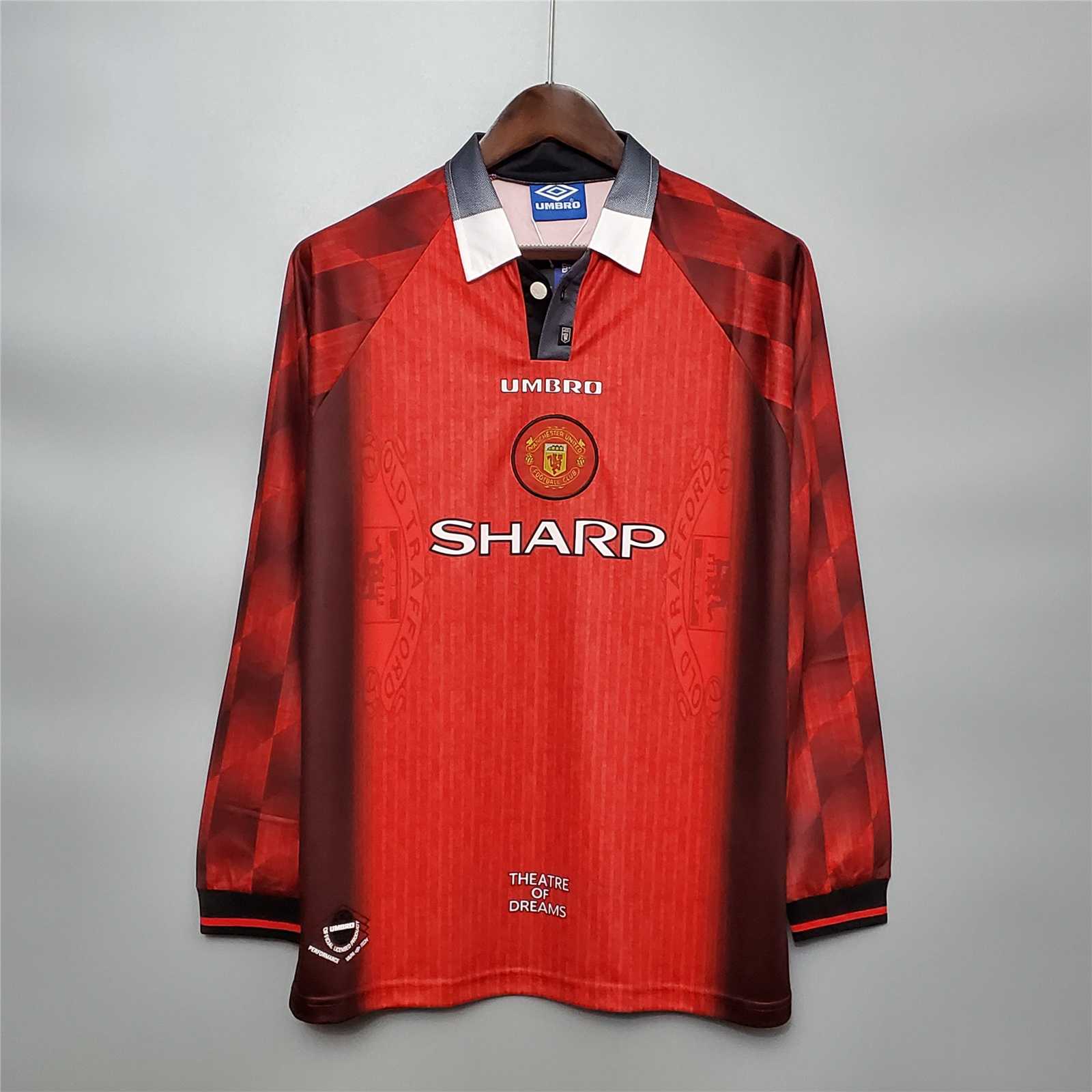 Manchester United Retro 96-97 Home Long Sleeve Jersey - UnitedFutballJersey