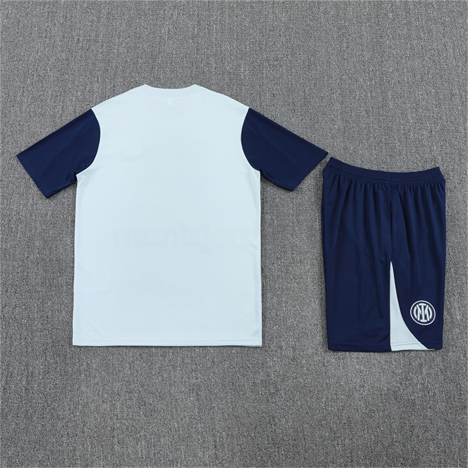 Inter Milan 25-26 Short-Sleeve Training Set - Light Grey Top & Blue Shorts - UnitedFutballJersey