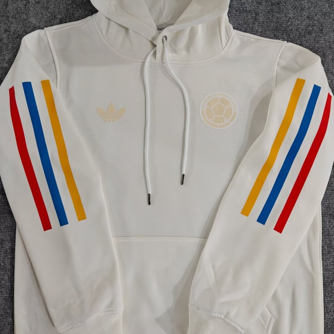 Colombia 2024 100th Anniversary Hooded - White - UnitedFutballJersey
