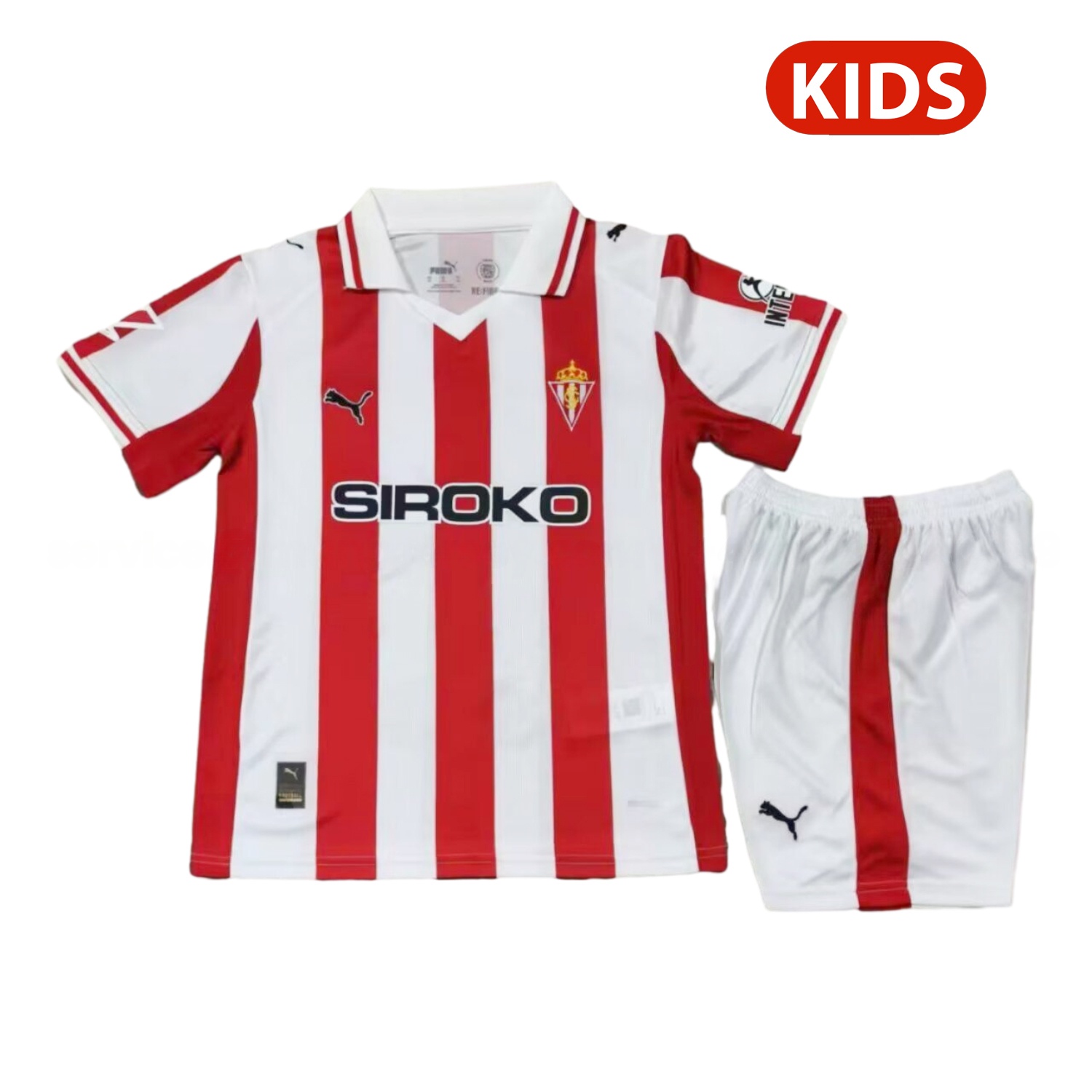 Sporting Gijon 25-26 Home Kids Kit - UnitedFutballJersey
