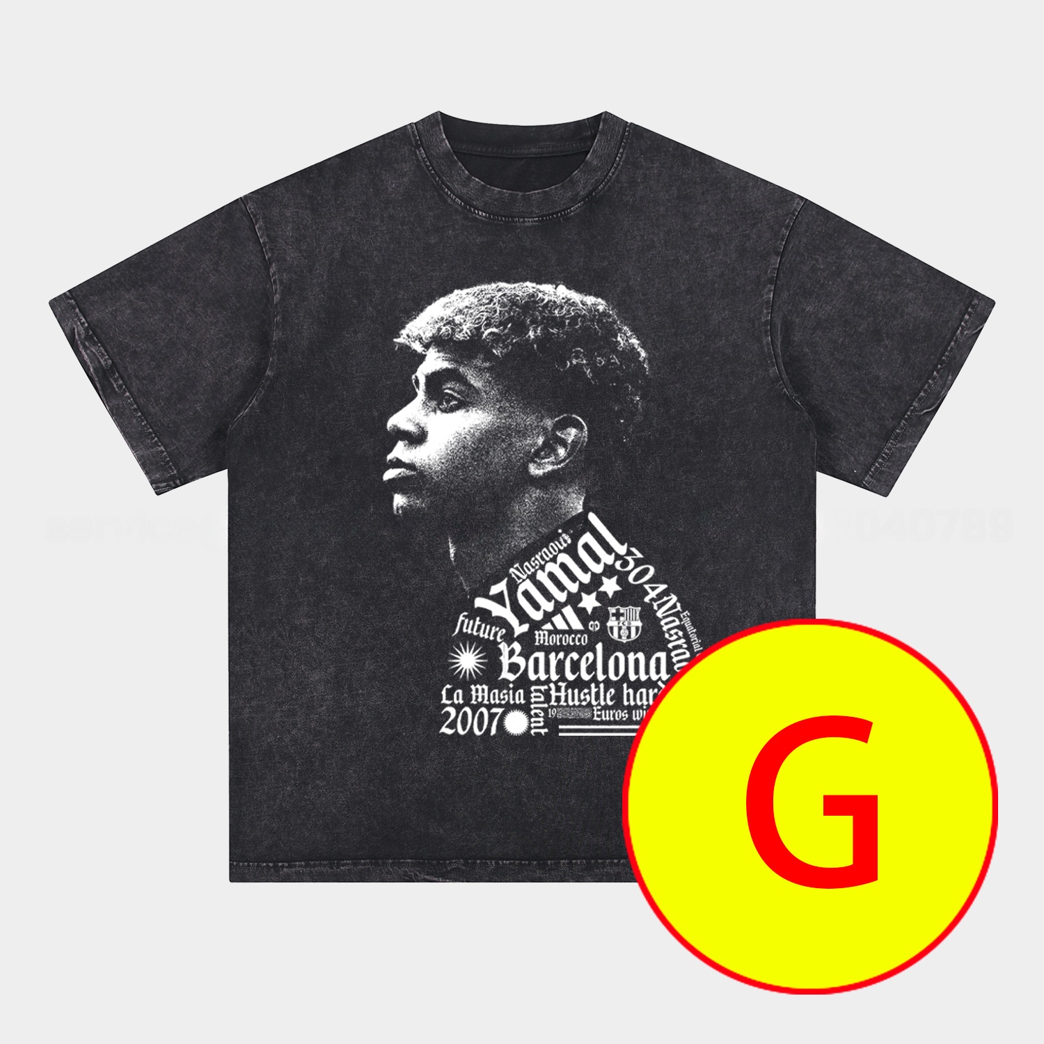 LAMINE YAMAL - Barcelona No. 10 Legend Continues 2025 Oversized Washed T-Shirt - UnitedFutballJersey