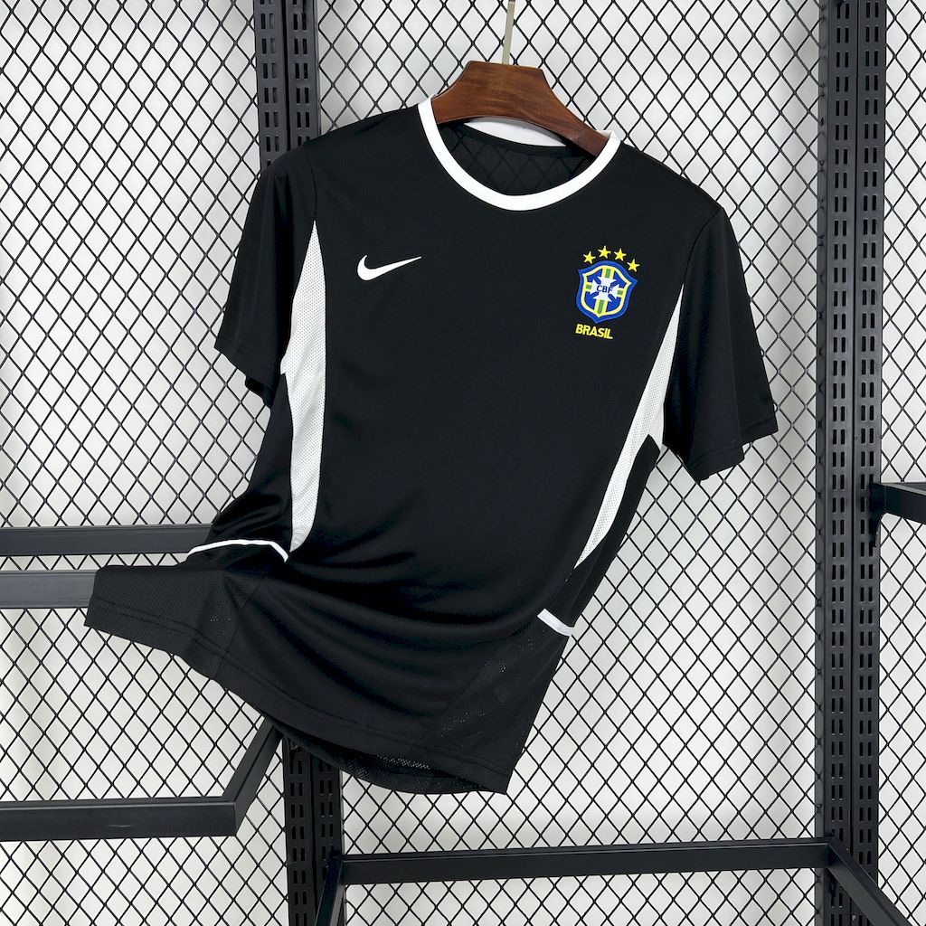 Retro Brazil 2002 Black Goalkeeper Jersey - UnitedFutballJersey