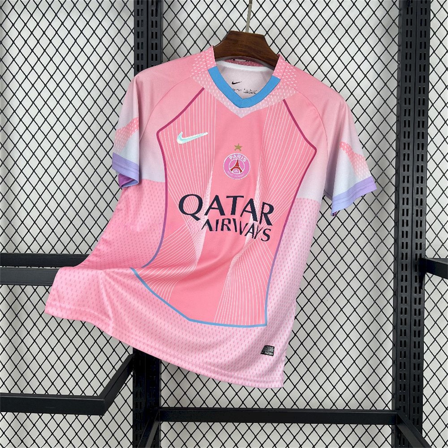 Paris Saint-Germain PSG 25-26 T90 White Lines Pink Gradient Special Jersey - Fans Version - UnitedFutballJersey