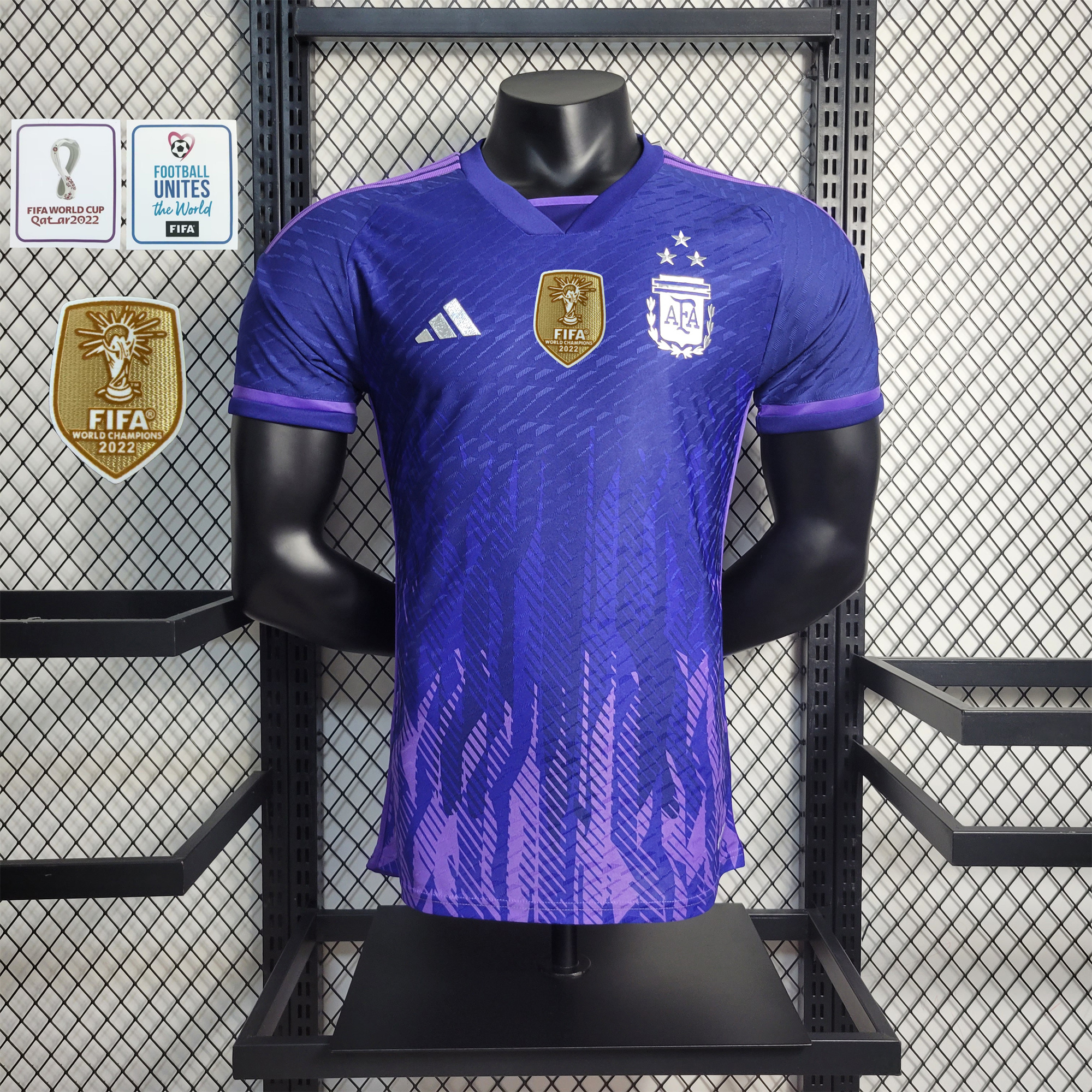 Argentina 3 Stars 22-23 Home Long Sleeve Jersey - Fans Version - UnitedFutballJersey