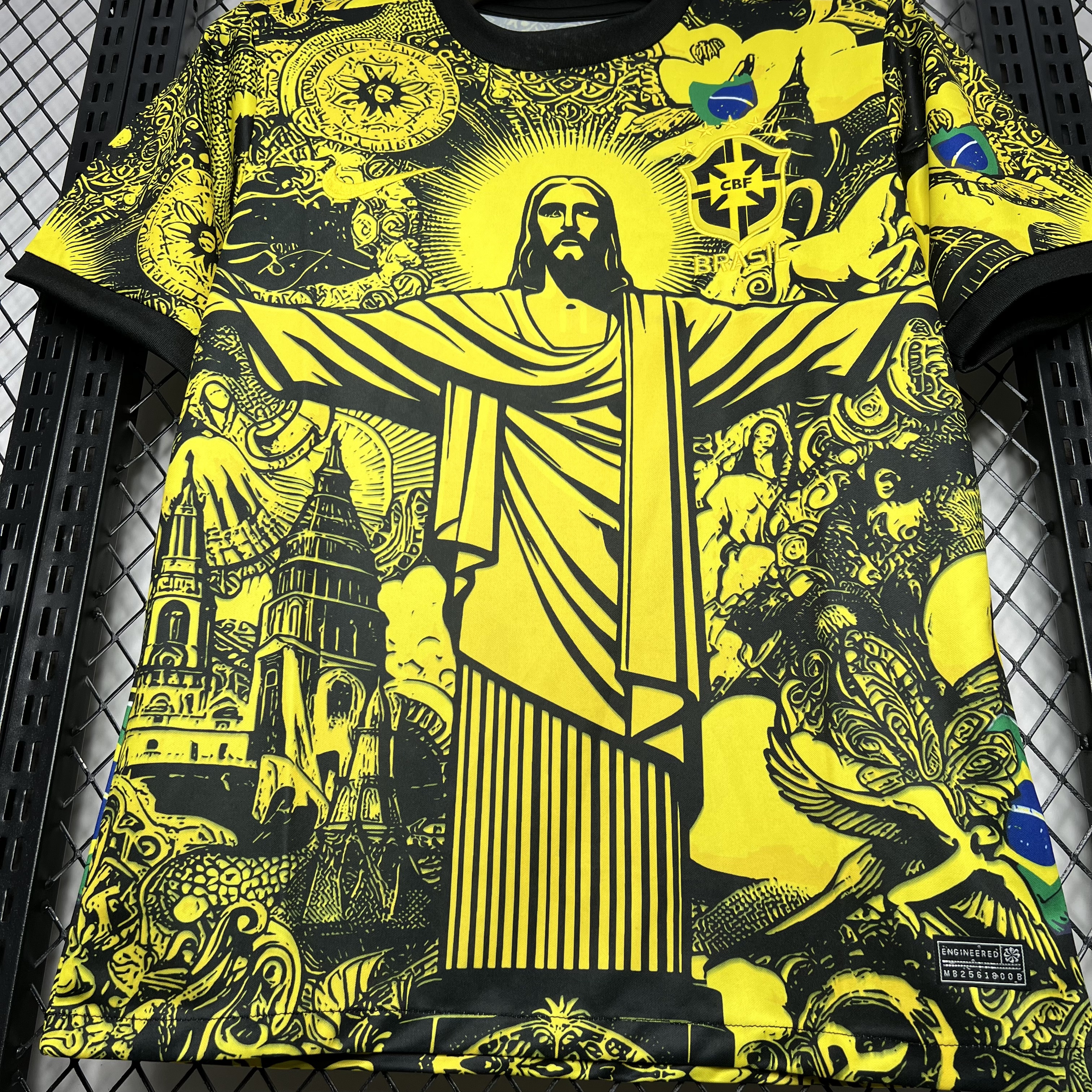 Brazil 2024 Yellow Christ the Redeemer Statue Jersey - Fans Version - UnitedFutballJersey