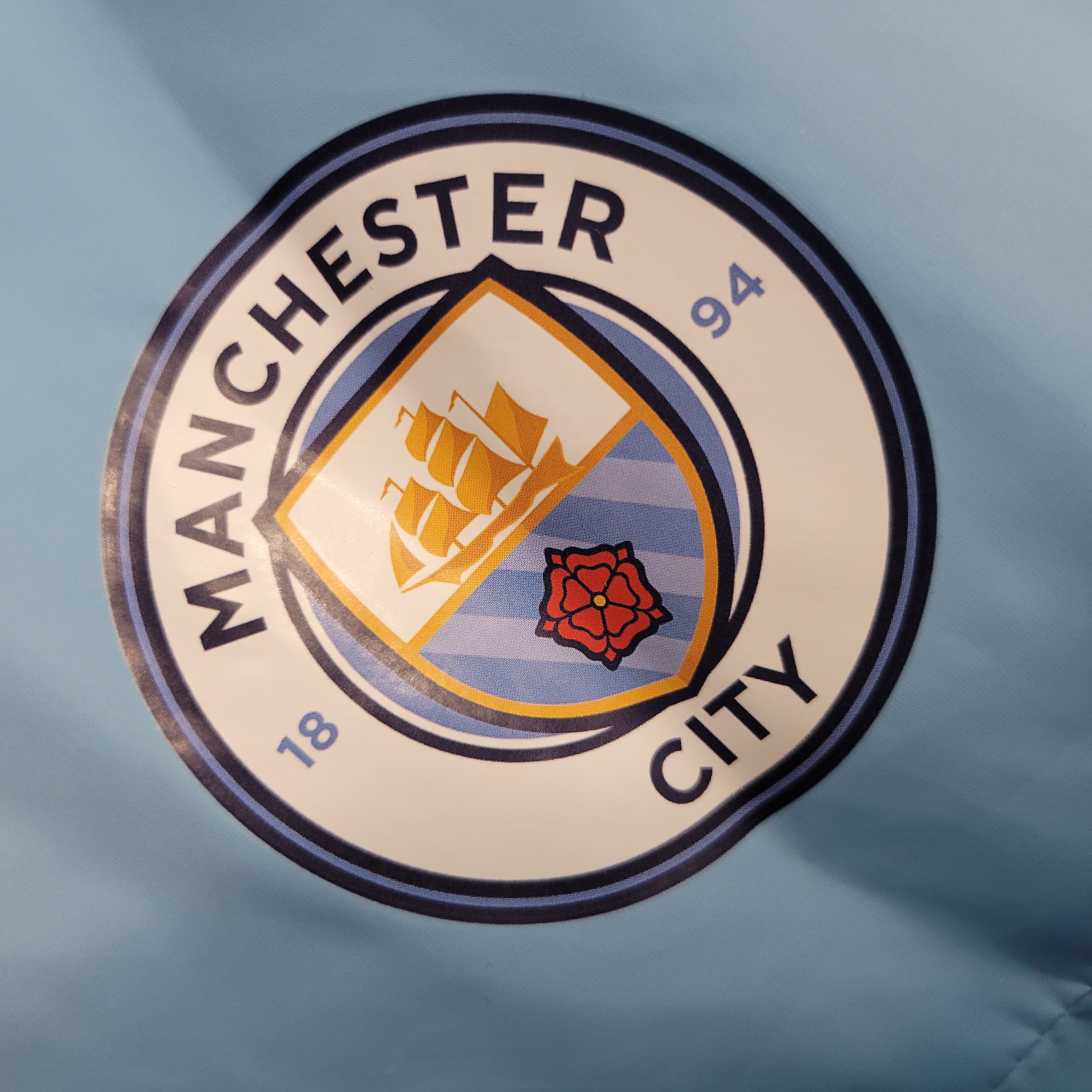 Manchester City 23-24 Men's Hooded Thermal Cotton Jacket - Blue - UnitedFutballJersey