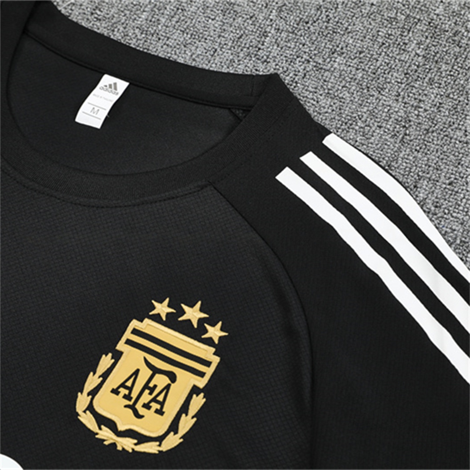 Argentina 25-26 Pre-Match Short-Sleeve Training Set - Black Top & Shorts - UnitedFutballJersey