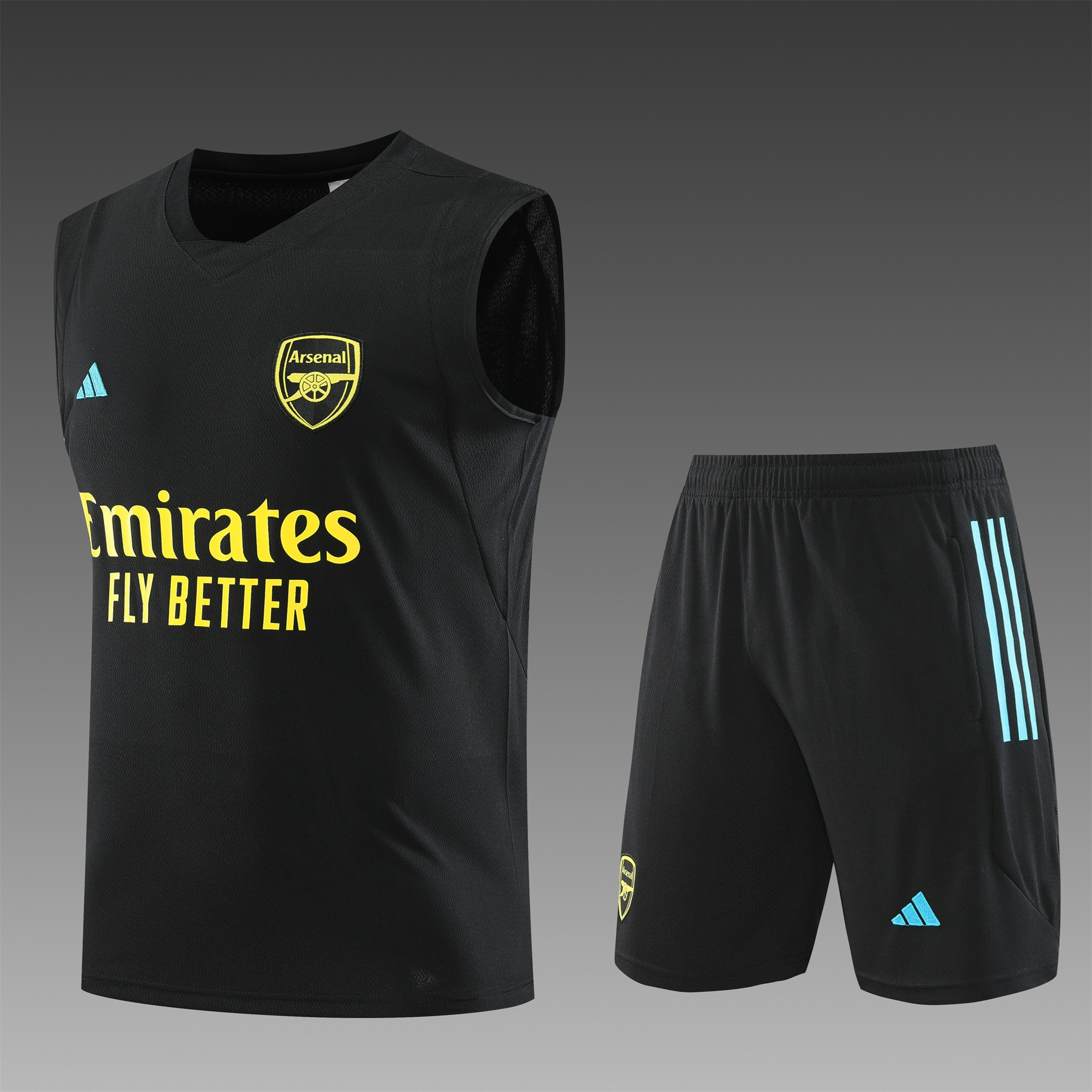 Arsenal 23-24 Player Vest Training Set Black - UnitedFutballJersey