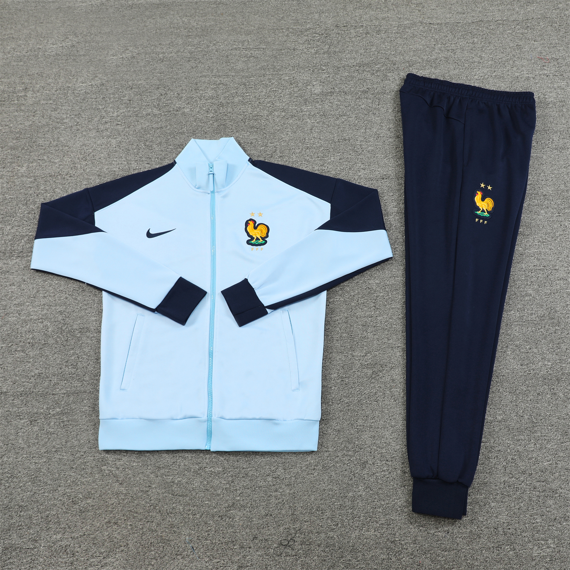 France 24-25 Jacket Training Tracksuit - Sky Blue - UnitedFutballJersey