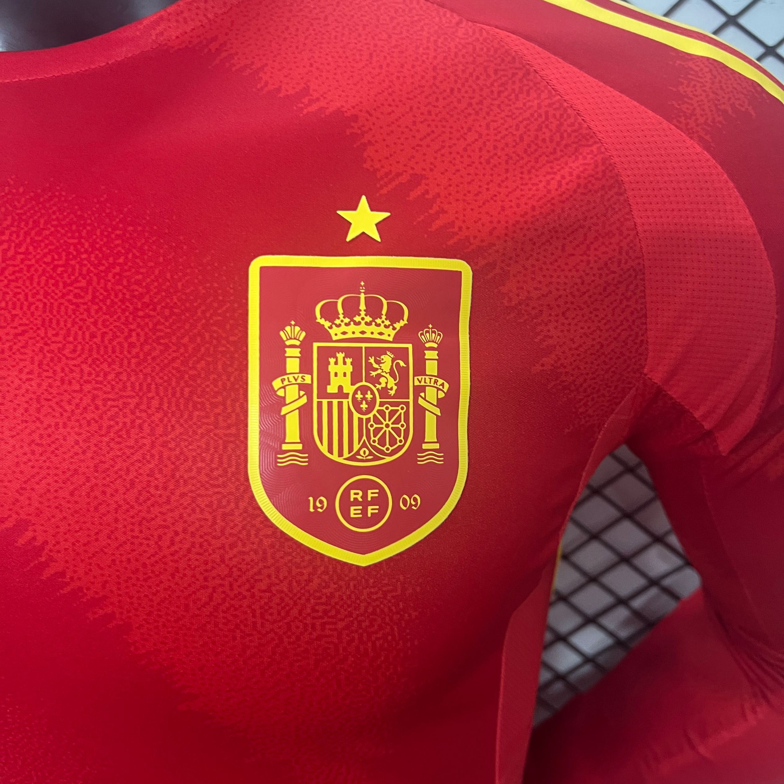 Spain 2024 Home Stadium Long Sleeve Jersey - Player Version - UnitedFutballJersey
