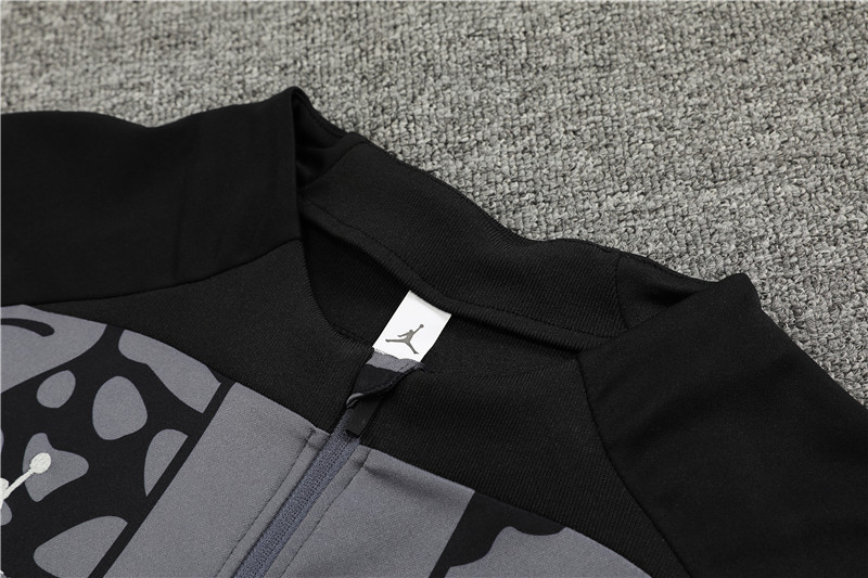 Paris Saint-Germain PSG 23-24 Kids Long Sleeve Training Set Gray Black - UnitedFutballJersey