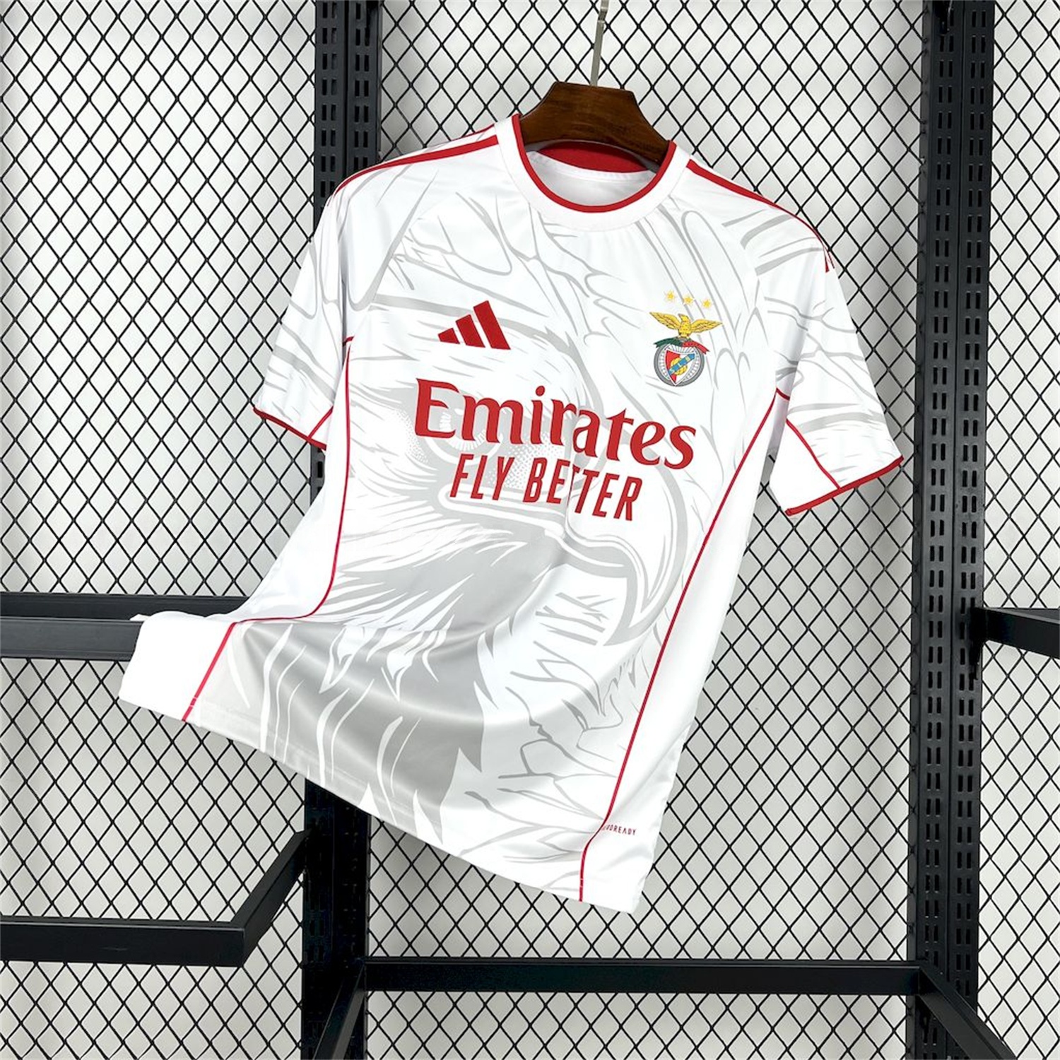 Benfica 24-25 White Red Concept Jersey with Grey Eagle - Fans Version - UnitedFutballJersey
