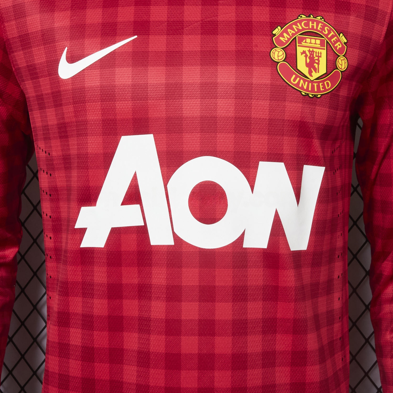 Retro Manchester United 2012-13 Home Long Sleeve Jersey - Player Version - UnitedFutballJersey