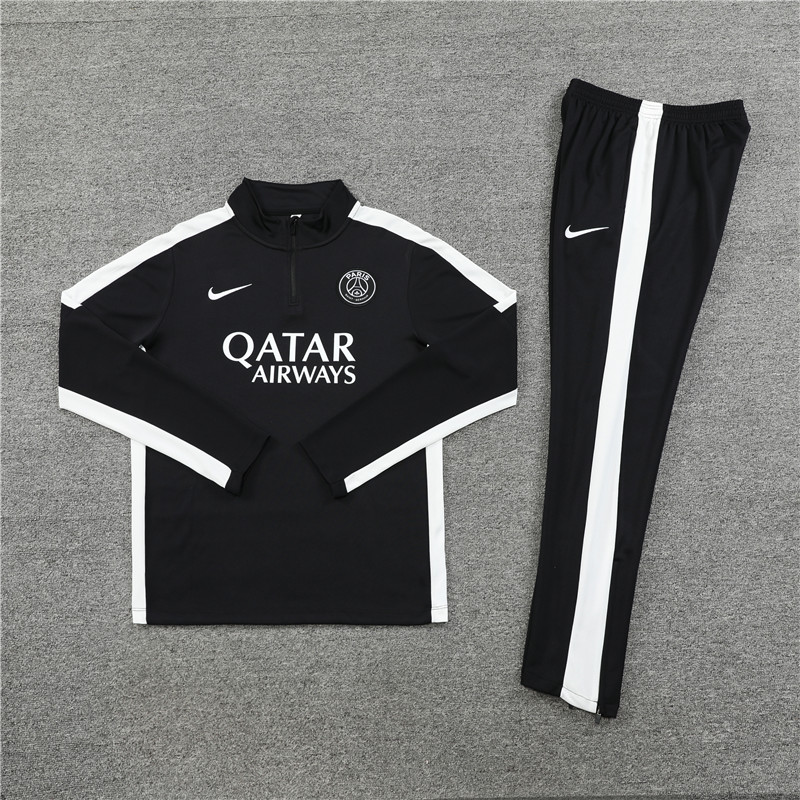 Paris Saint-Germain PSG 23-24 Kids Long Sleeve Training Set Black - UnitedFutballJersey