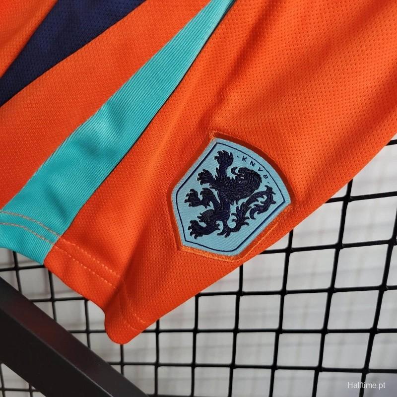 Netherlands 2024 Home Stadium Kids Kit - UnitedFutballJersey