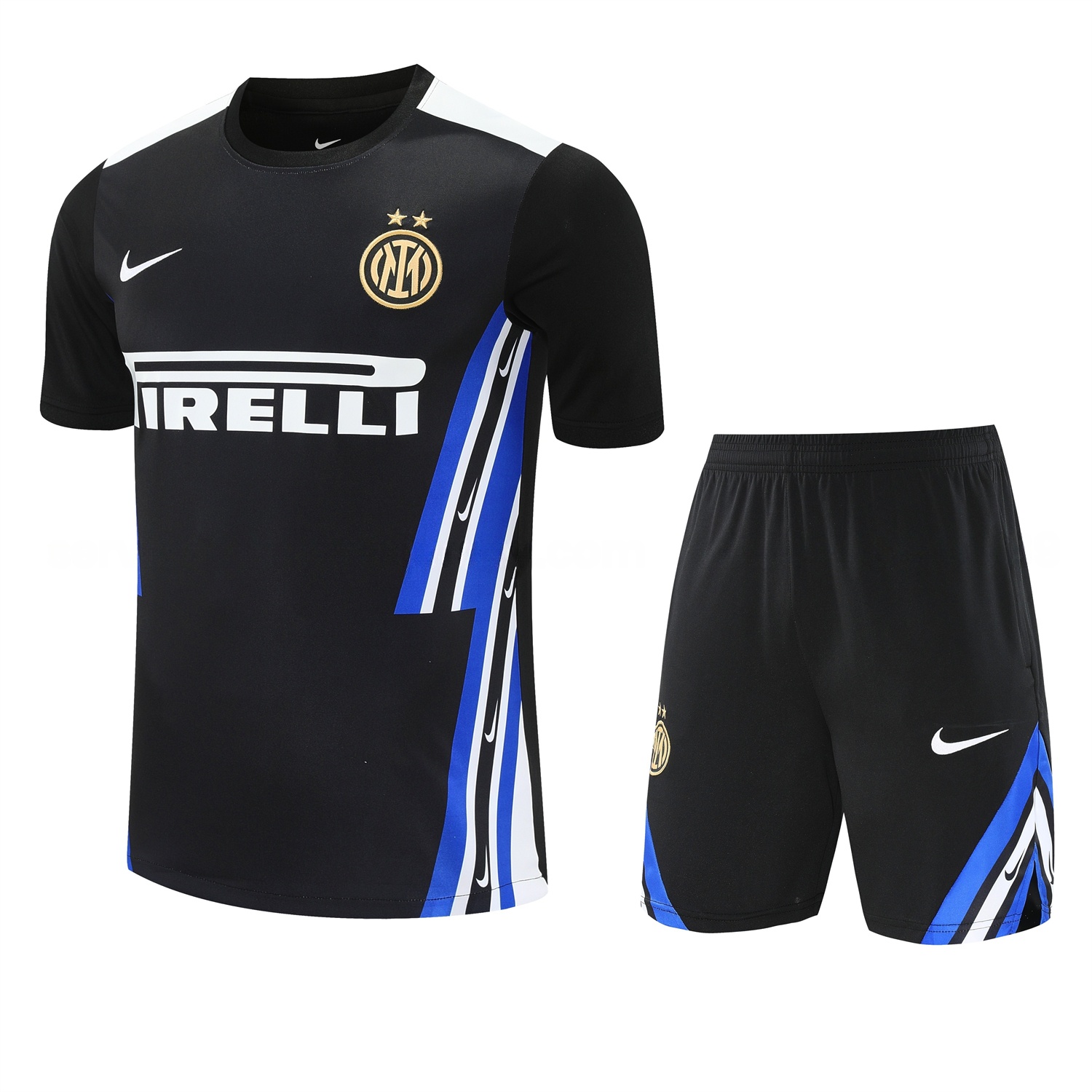 Inter Milan 25-26 Short-Sleeve Training Set - Black Top & Black Shorts - UnitedFutballJersey