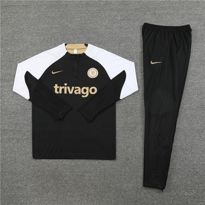 Che 23-24 Kids Long Sleeve Training Set Black - UnitedFutballJersey