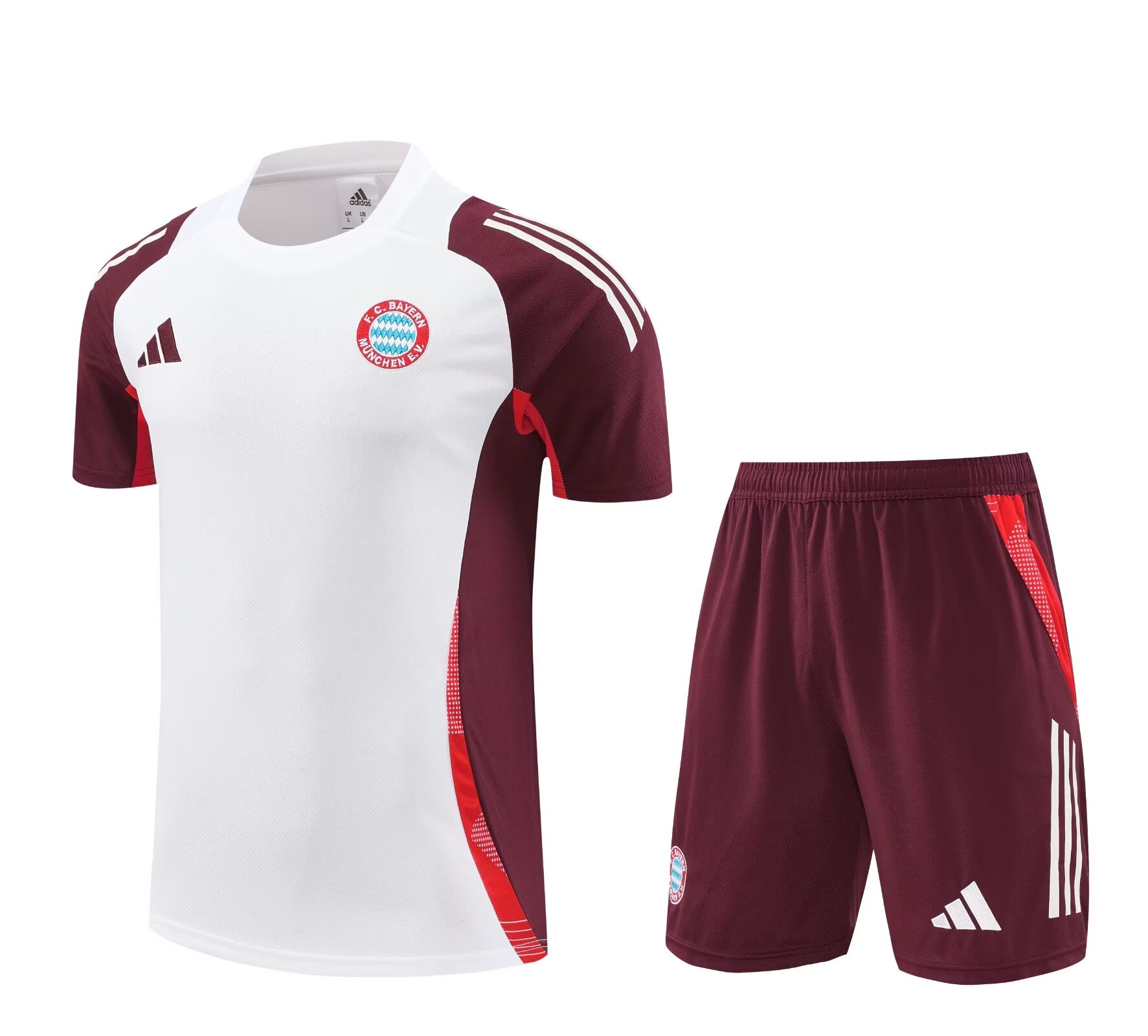 Bayern Munich 24-25 Short-Sleeve Training Kids Kit - Red Top and Red Shorts - UnitedFutballJersey