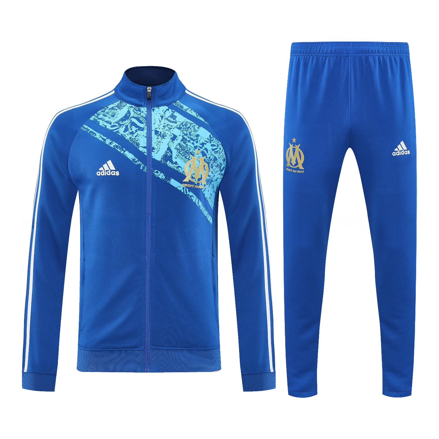Marseille 25-26 Jacket Training Tracksuit - Blue Jackets & Blue Pants - UnitedFutballJersey