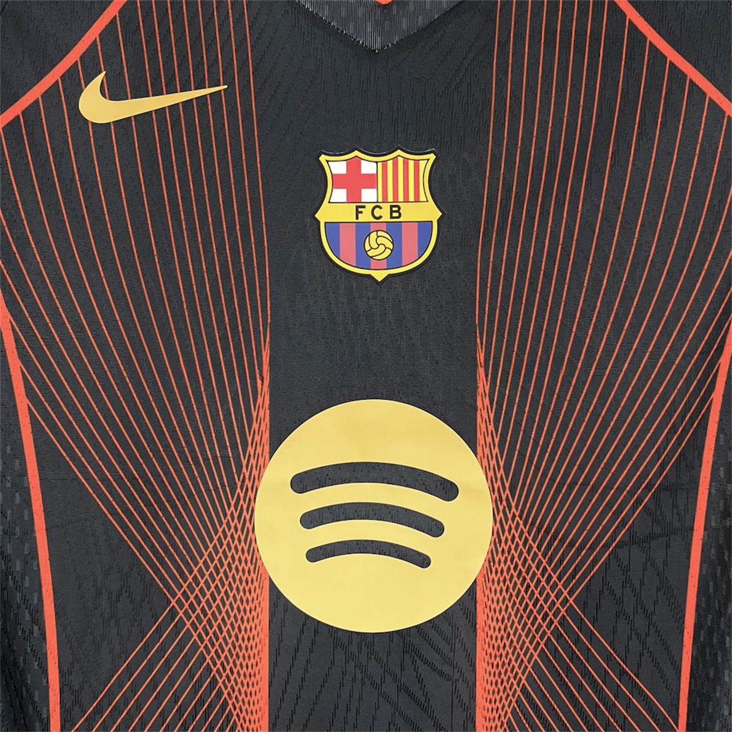 B.A.R.S.A 25-26 T90 Orange Lines Black Special Jersey - Fans Version - UnitedFutballJersey